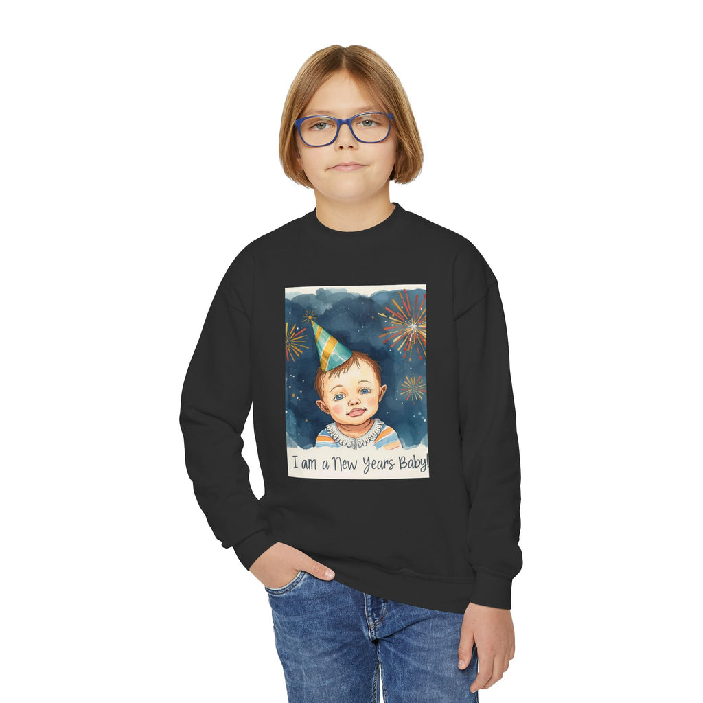 I Am A New Years Baby Youth Crewneck Sweatshirt