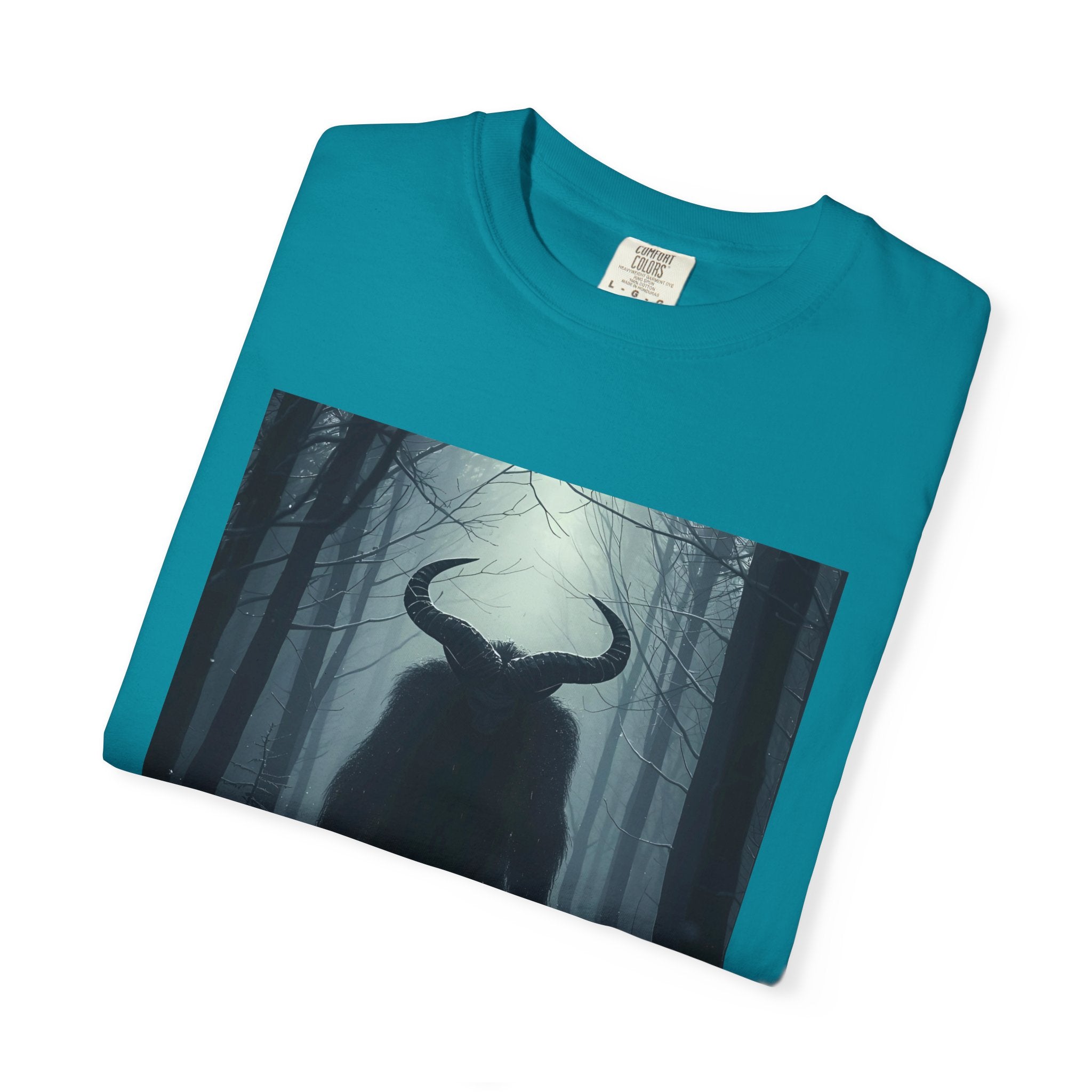 Spooky Forest Creature T-Shirt | Unisex Garment-Dyed Tee | Nature Lover Apparel, Graphic Tee, Gift for Him, Outdoor Adventure Wear