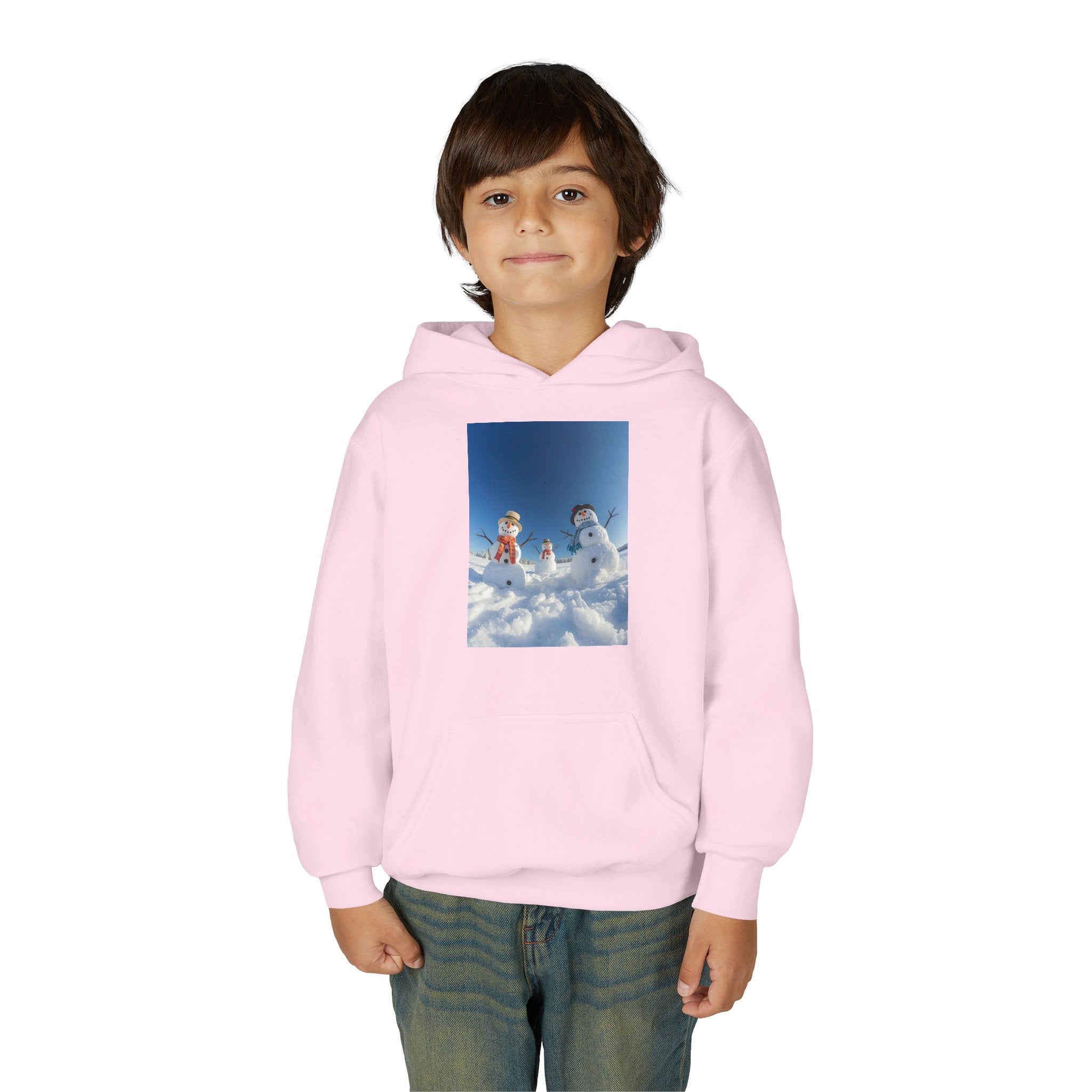 Festive Christmas Snowman Winter Magic Youth Hoodie with Snowman Design, Cozy Kids Sweatshirt, Holiday Gift, Winter Apparel, Cute Kids Clothing, Snow Lovers Hoodie