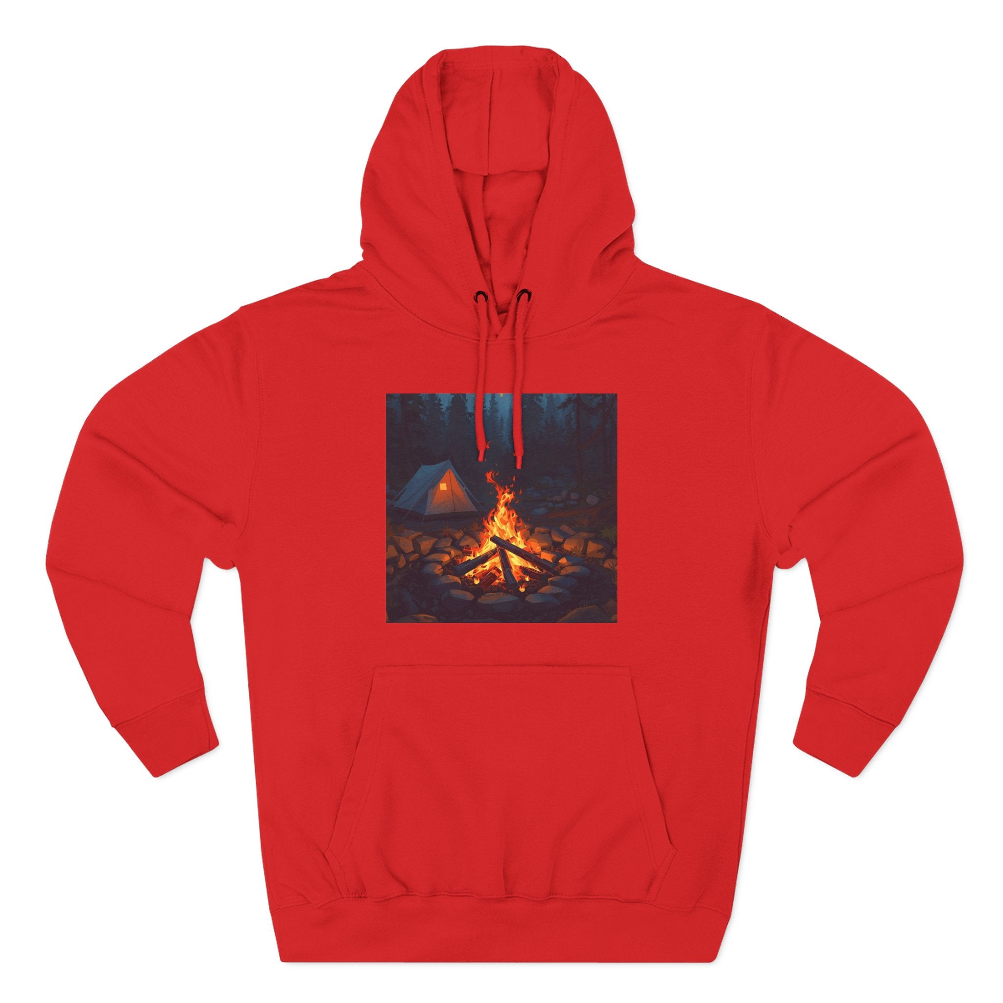 Cozy Campfire Fleece Hoodie, Outdoor Adventure Sweatshirt, Camping Gift, Warm Hoodie, Nature Lover Apparel