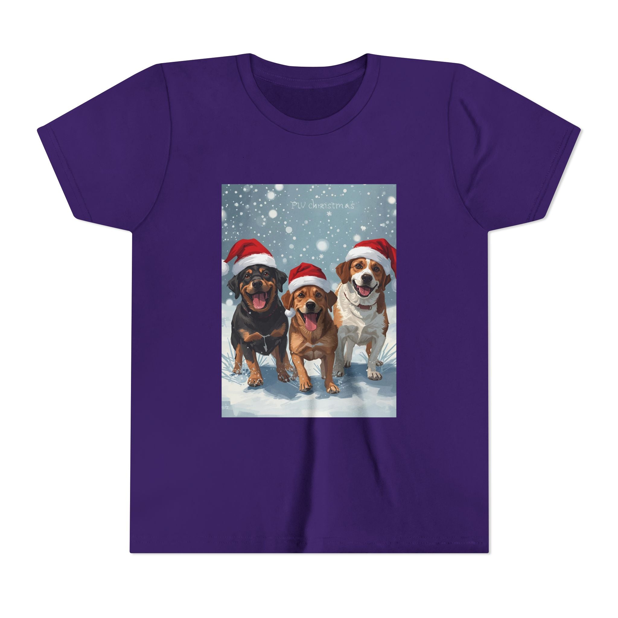 Cute Christmas Dogs Youth Short Sleeve Tee