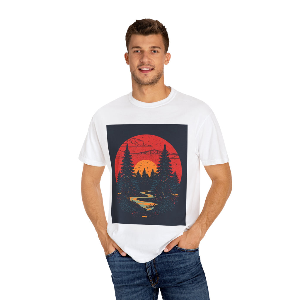 Nature Sunset Unisex T-shirt, Outdoor Adventure Tee, Camping Shirt, Hiking Gear, Mens and Womens Apparel