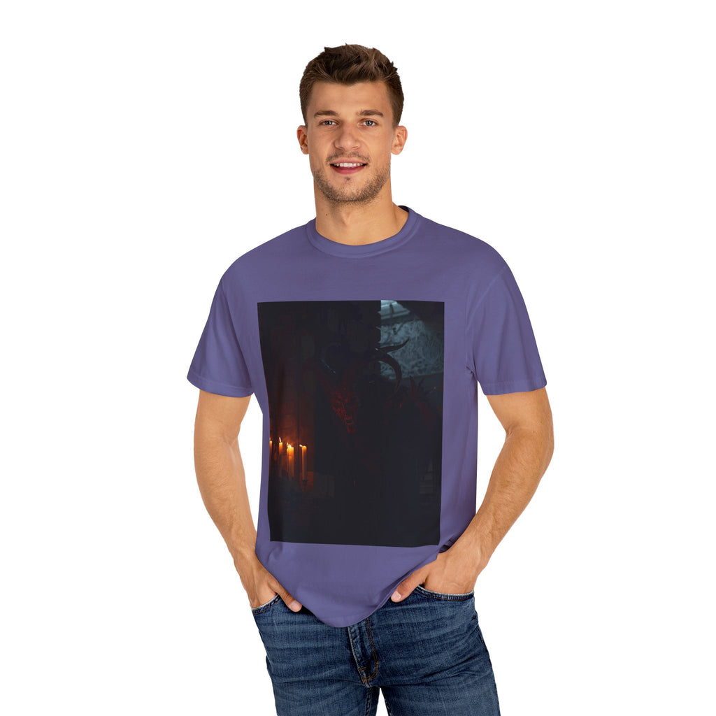 Spooky Halloween Pumpkin Shadow Unisex Garment-Dyed T-shirt