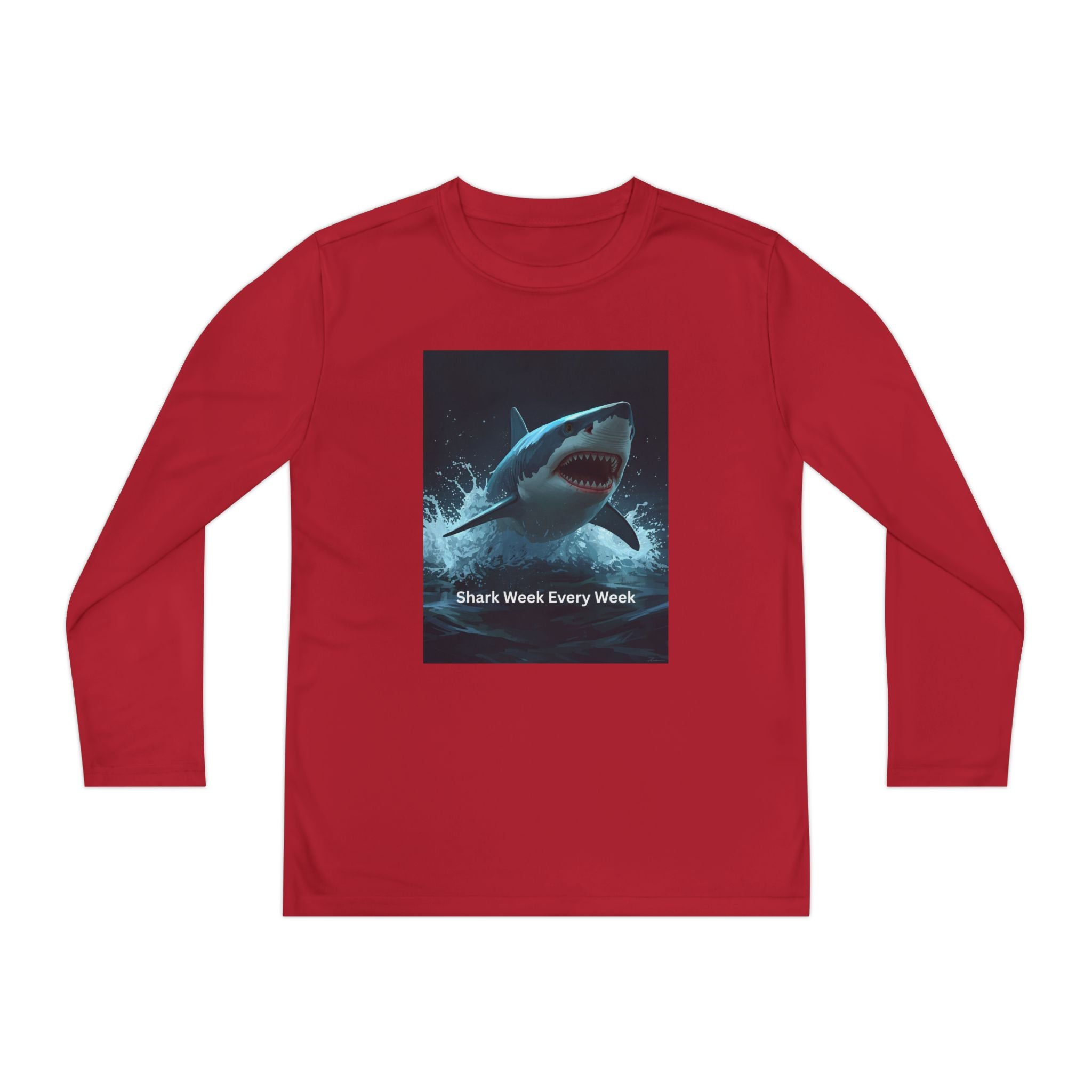 Shark Week Youth Long Sleeve Tee - Funny Ocean Shirt, Kids Gift, Summer Wear, Cool Tee, Swim Shirt, Beach Apparel