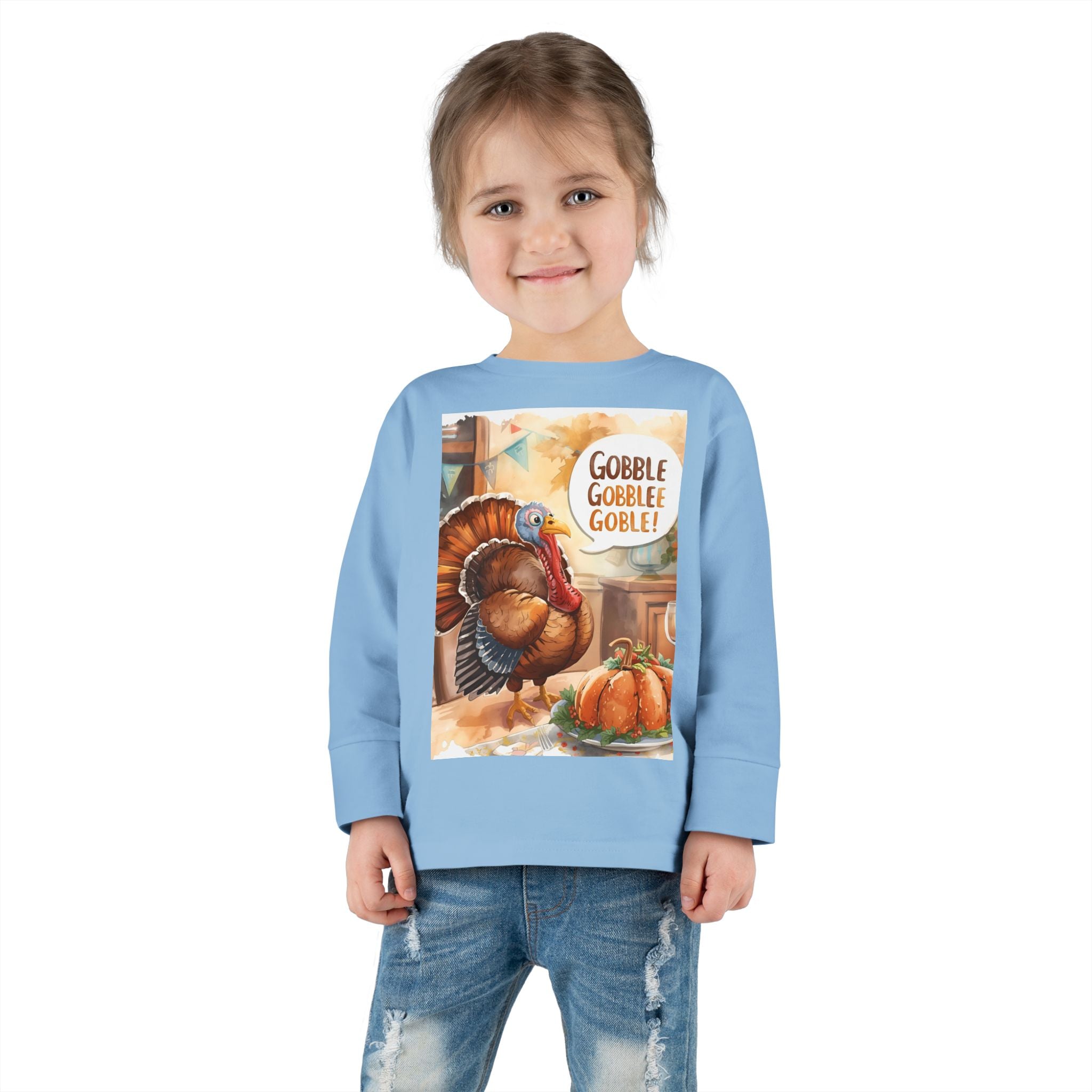 Thanksgiving Turkey Toddler Long Sleeve Tee