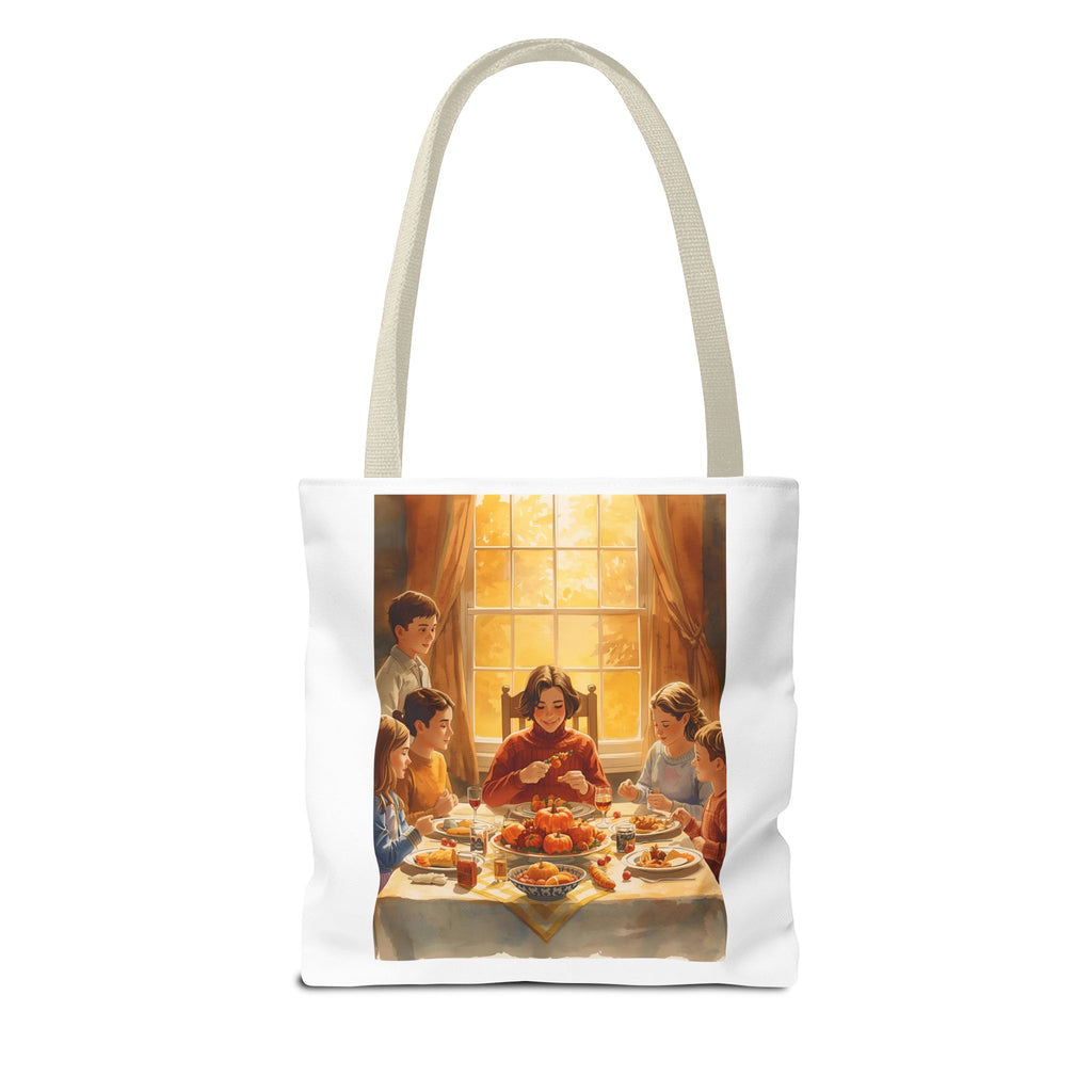 Artistic Family Dinner Tote Bag | Unique AOP Design for Gatherings, Picnics, Gifts, Home Decor, Everyday Use