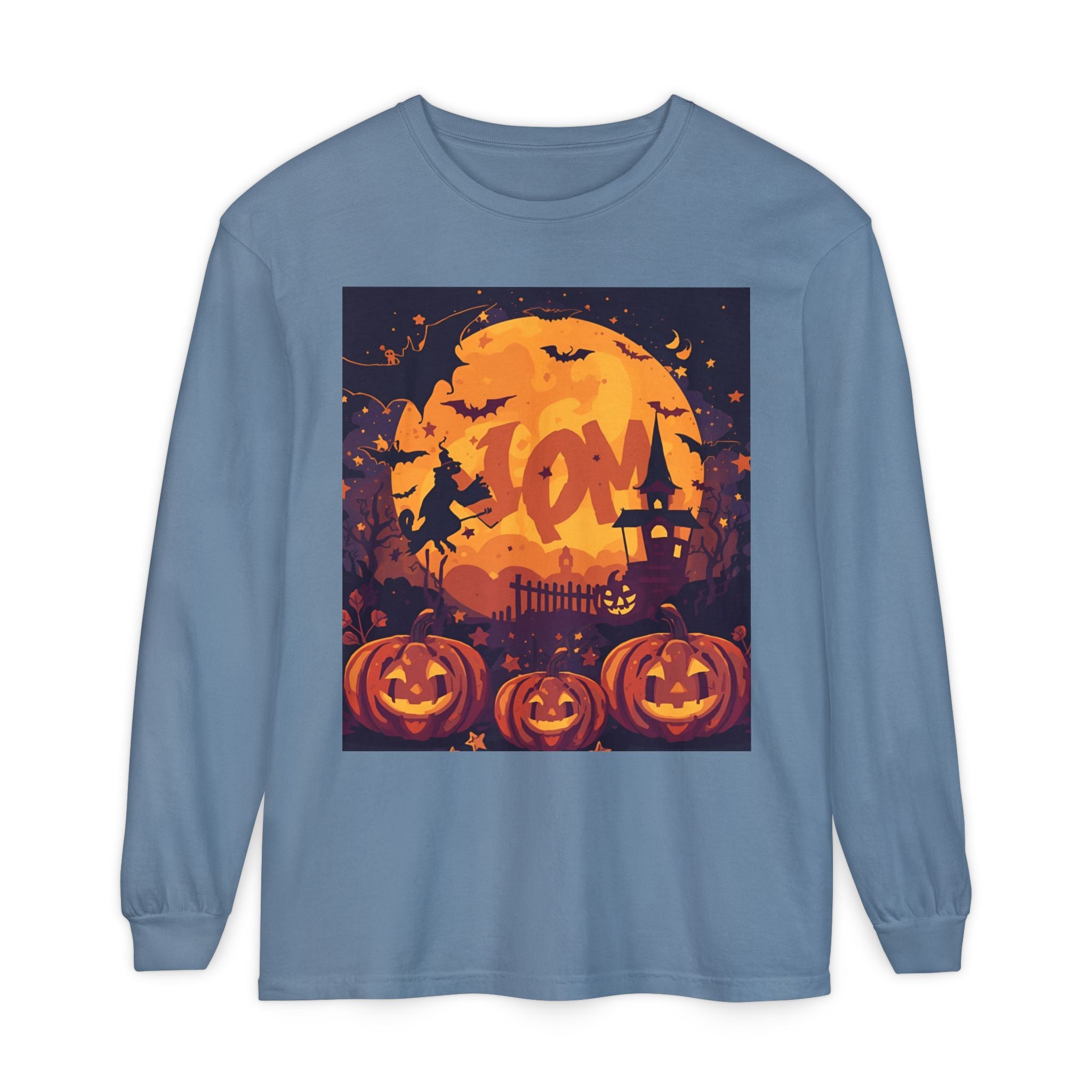 Halloween Pumpkin Long Sleeve T-Shirt, Unisex Spooky Shirt, Fall Apparel, Halloween Costume, Cozy Autumn Top, Halloween Party Wear