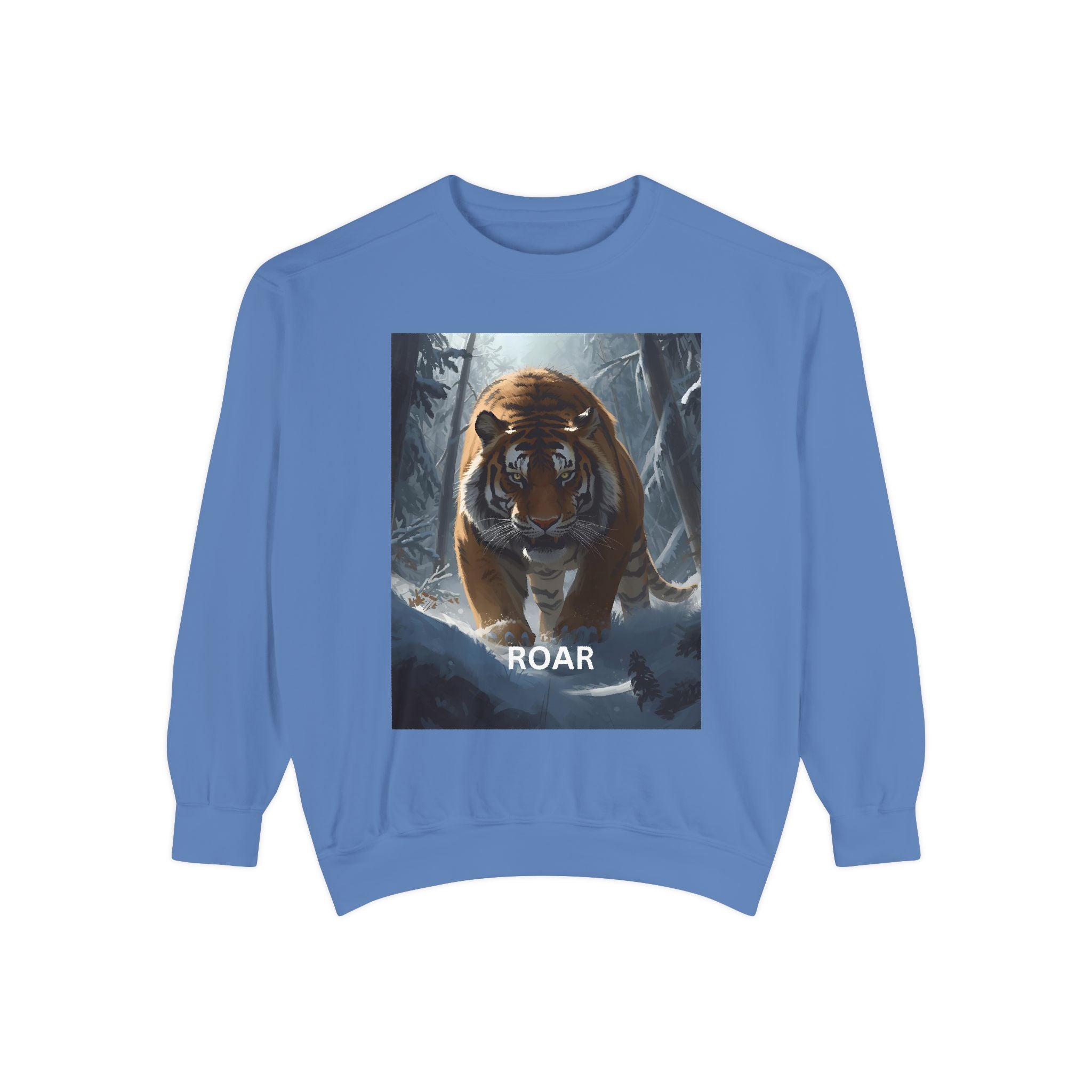 Tiger Roar Snow Unisex Garment-Dyed Sweatshirt