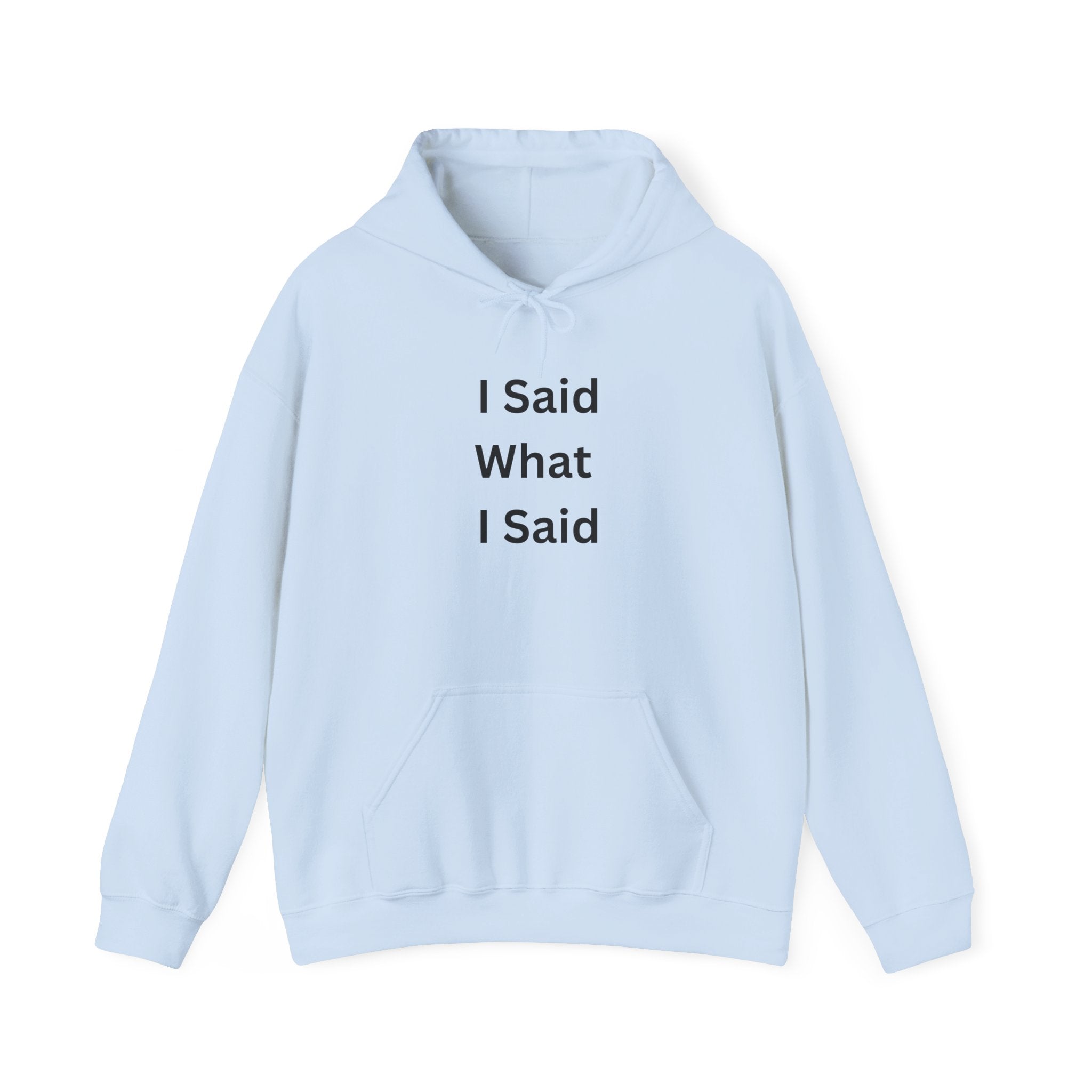 I Said What I Said Hoodie - Unisex Heavy Blend™ Sweatshirt, Motivational Quote Hoodie, Casual Wear, Gift for Friends, Cozy Style