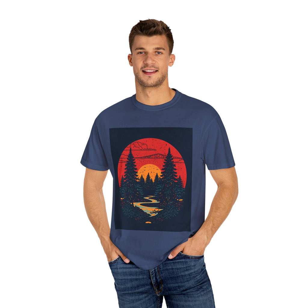 Nature Sunset Unisex T-shirt, Outdoor Adventure Tee, Camping Shirt, Hiking Gear, Mens and Womens Apparel