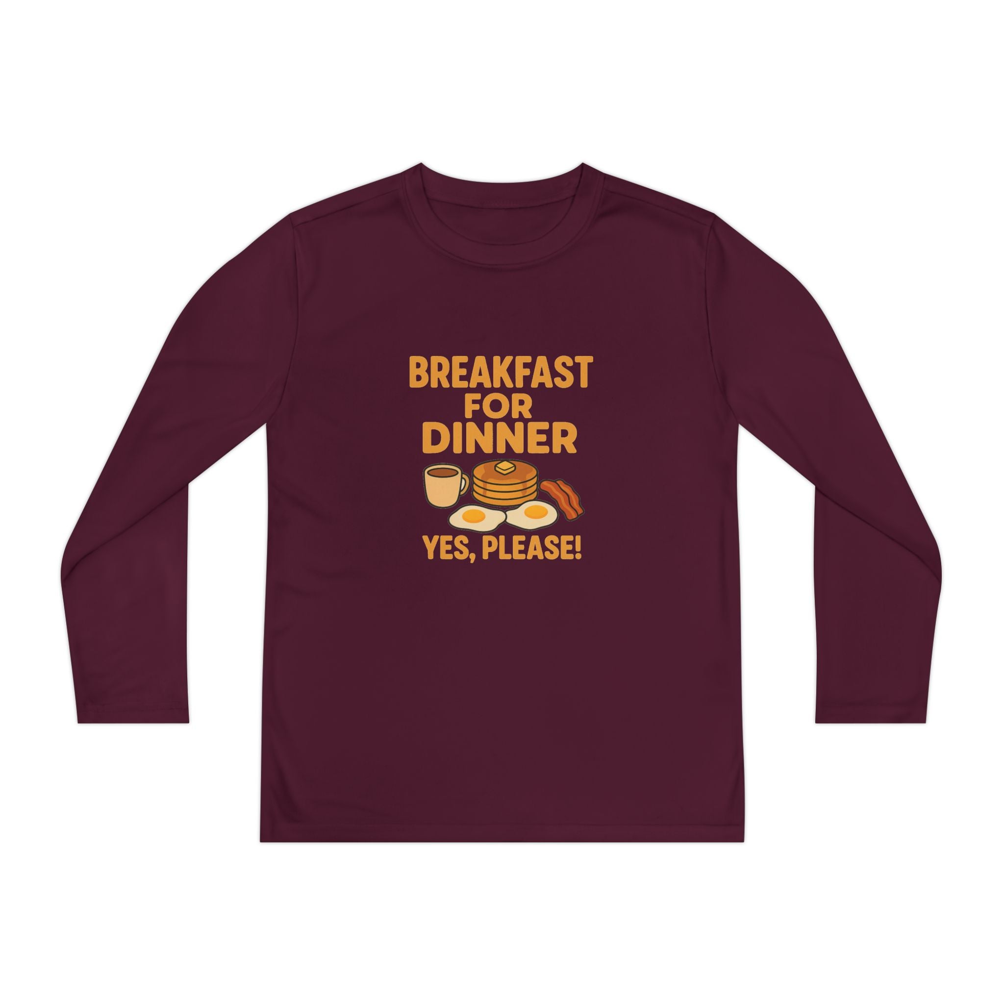 Breakfast For Dinner Youth Long Sleeve Competitor Tee