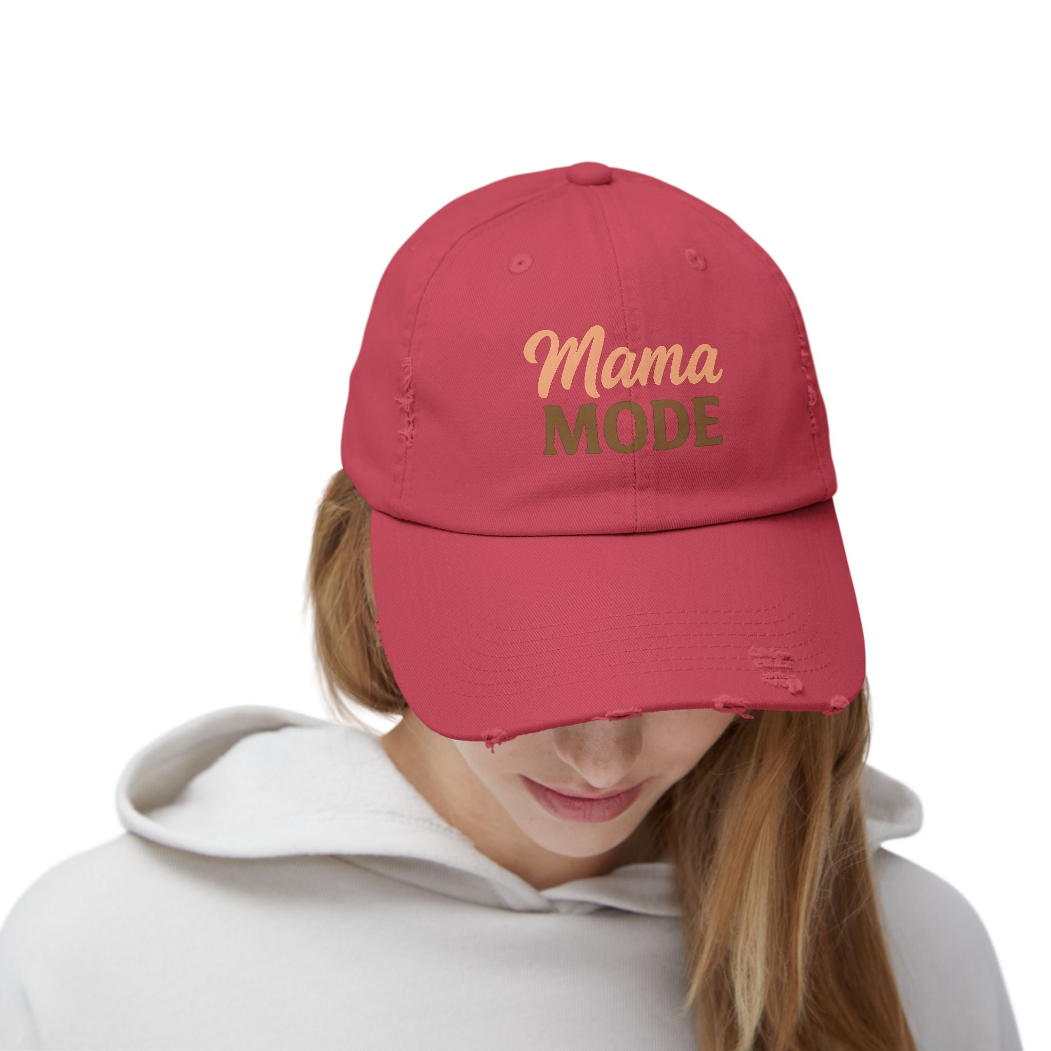 Mama Mode Distressed Cap — Casual Vintage Mom Hat