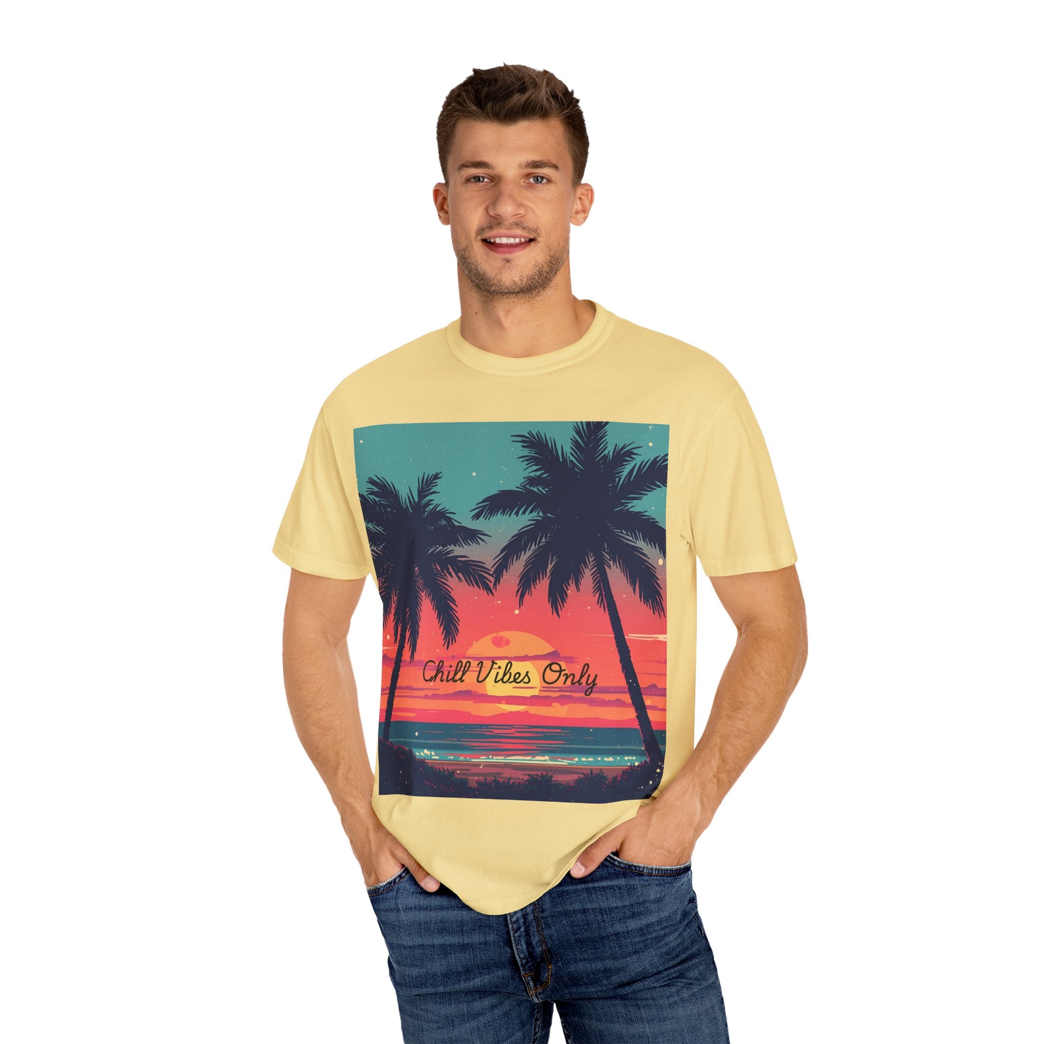 Tropical Sunset Unisex Garment-Dyed T-shirt