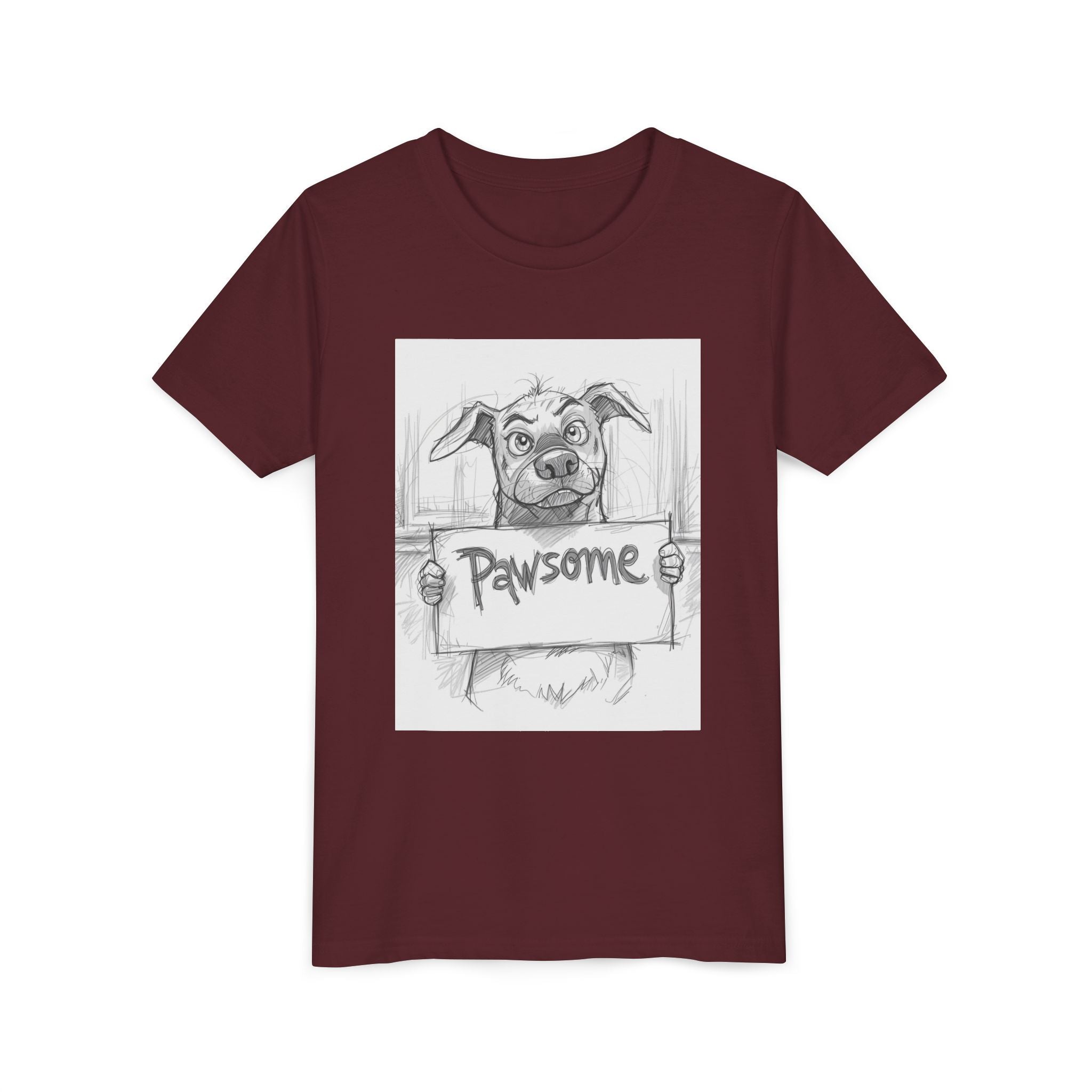 Pawsome Youth Tee - Adorable Dog Design, Gift for Animal Lovers, Birthday, Back to School, Fun Pet Shirt, Kids' Fashion