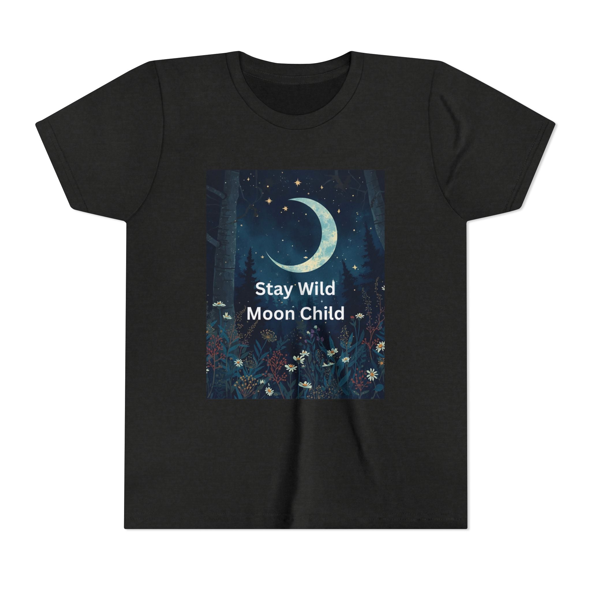 Stay Wild Moon Child Youth Tee - Adventure Tee, Nature Inspired Shirt, Cute Kids Clothing, Gift for Young Explorers, Eco-Friendly Tee