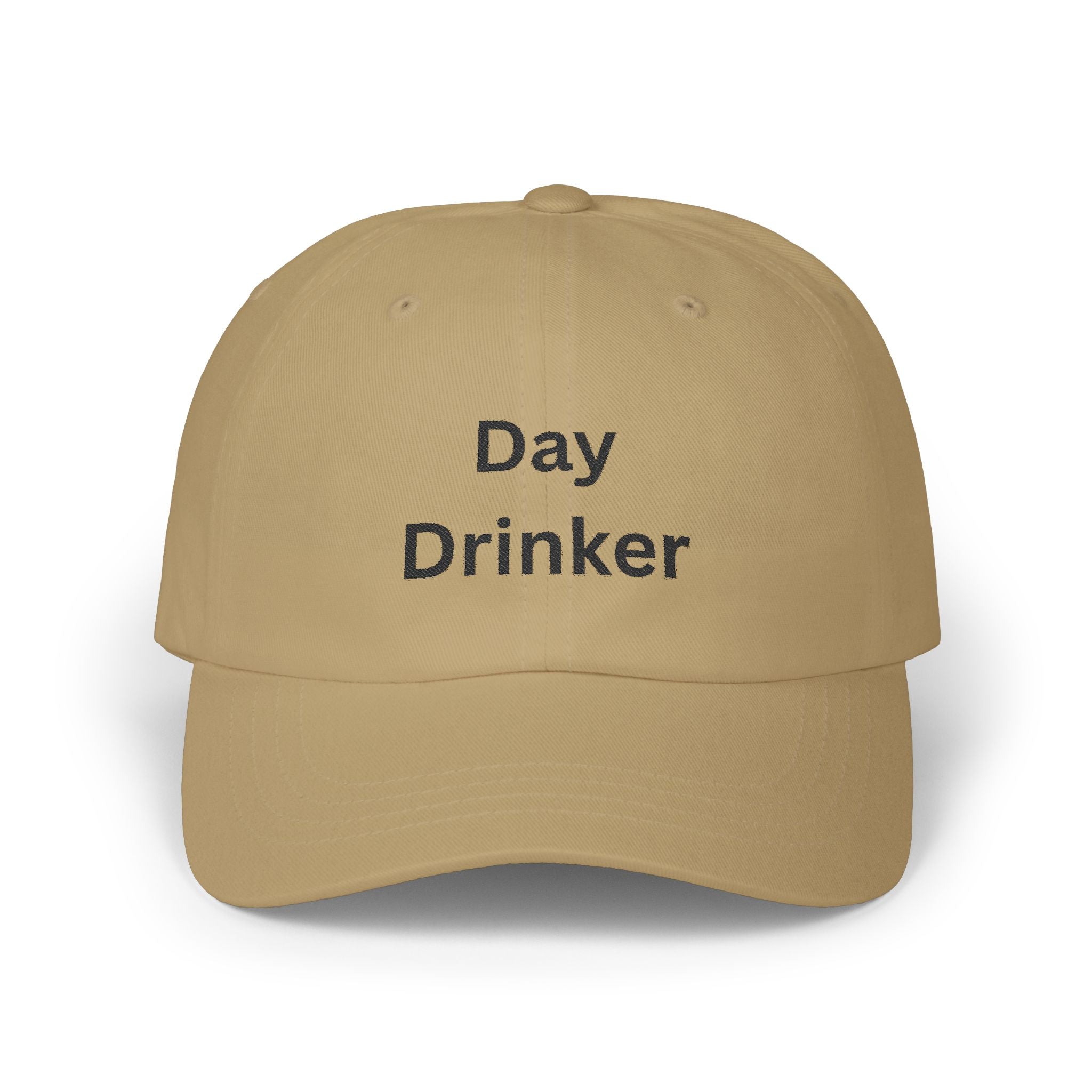White Dad Cap with 'Day Drinker' | Casual Hat for Dads, Summer Fun, Gifts for Father's Day, Relaxed Style