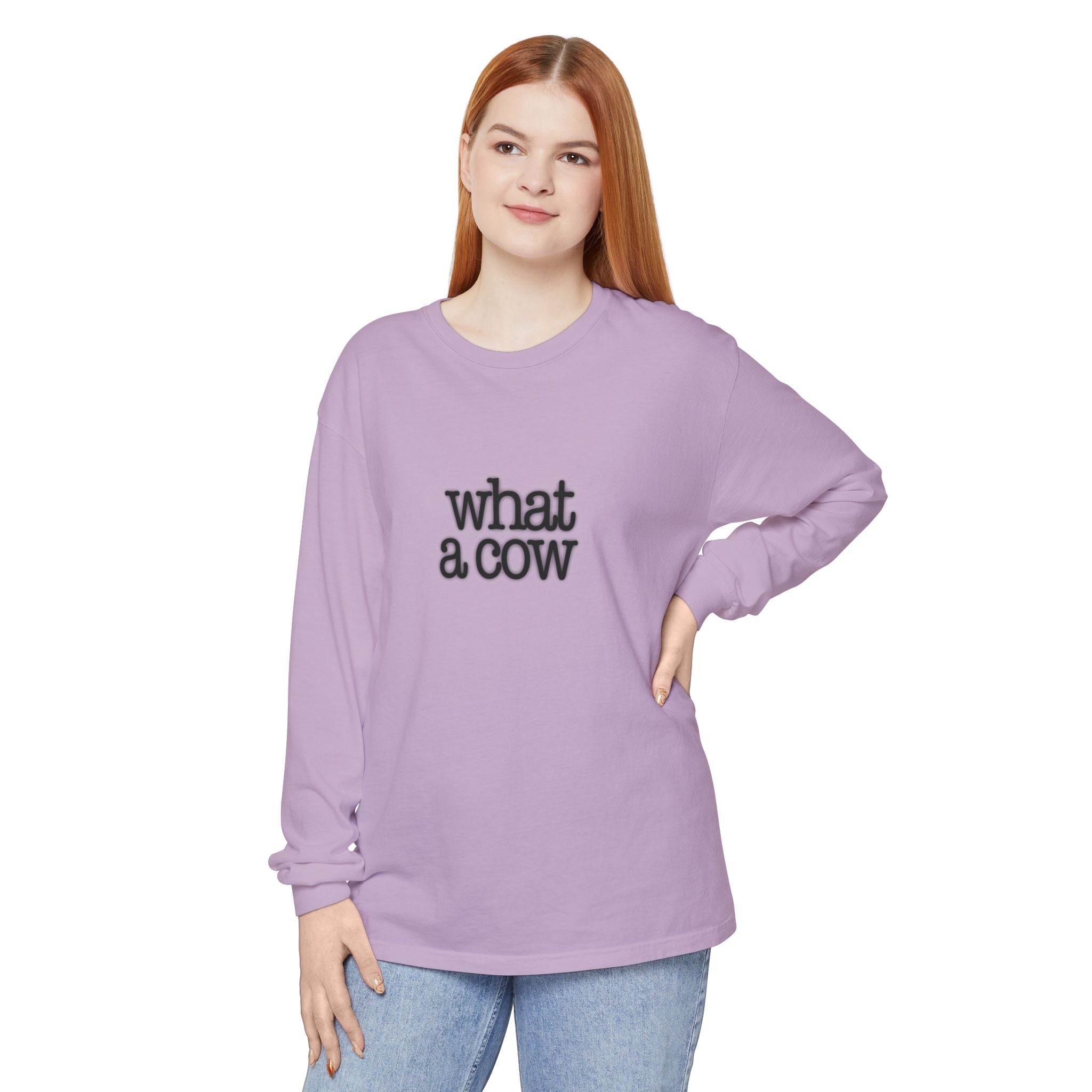 What A Cow Unisex Garment-dyed Long Sleeve T-Shirt
