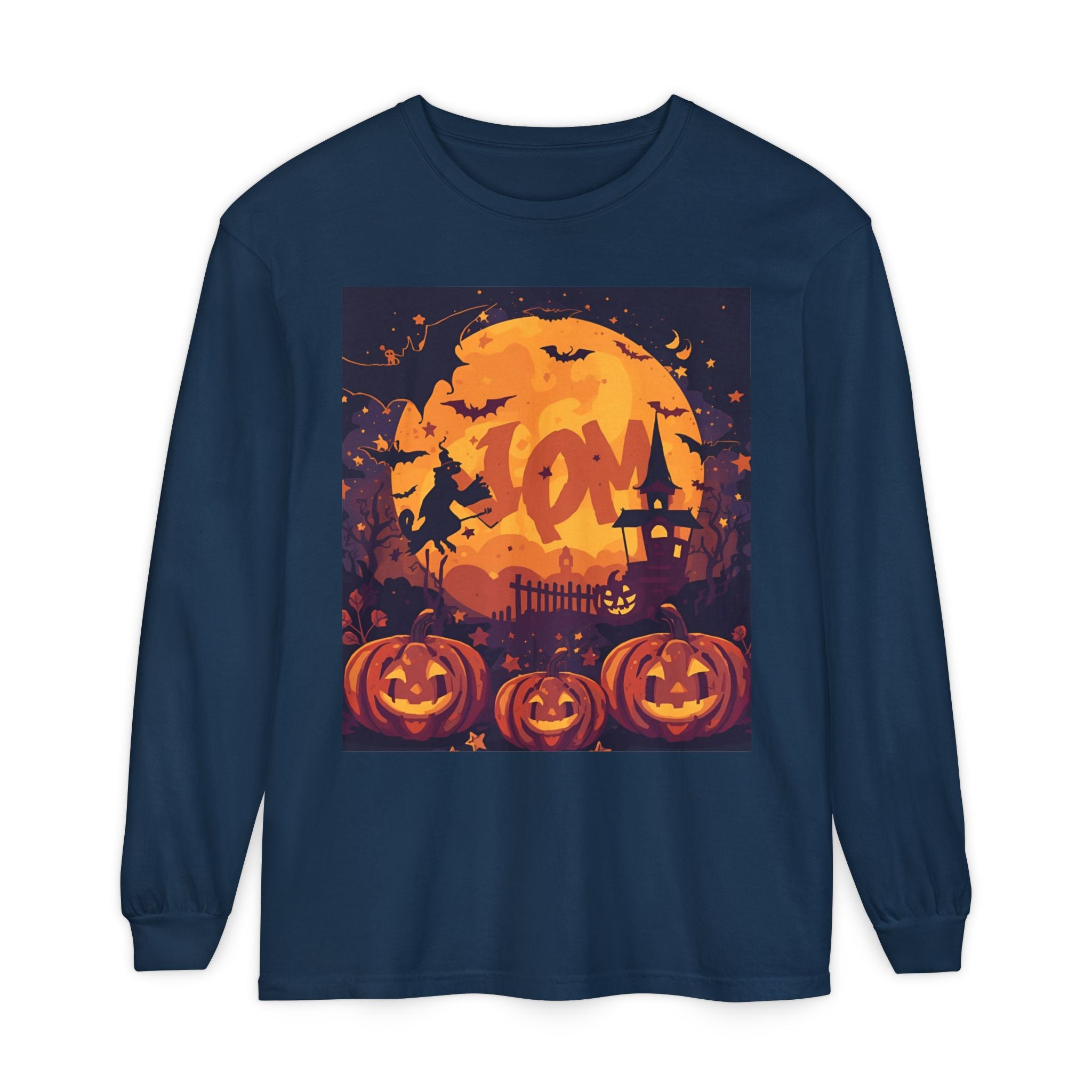 Halloween Pumpkin Long Sleeve T-Shirt, Unisex Spooky Shirt, Fall Apparel, Halloween Costume, Cozy Autumn Top, Halloween Party Wear