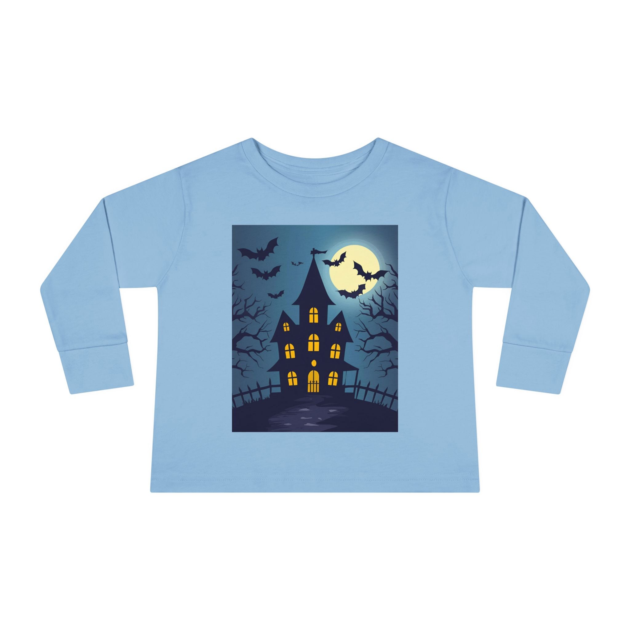 Halloween Haunted House Toddler Halloween Long Sleeve Tee, Spooky Haunted House Shirt, Kids Halloween Costume Top, Fall Festive Apparel, Trick or Treat Clothing