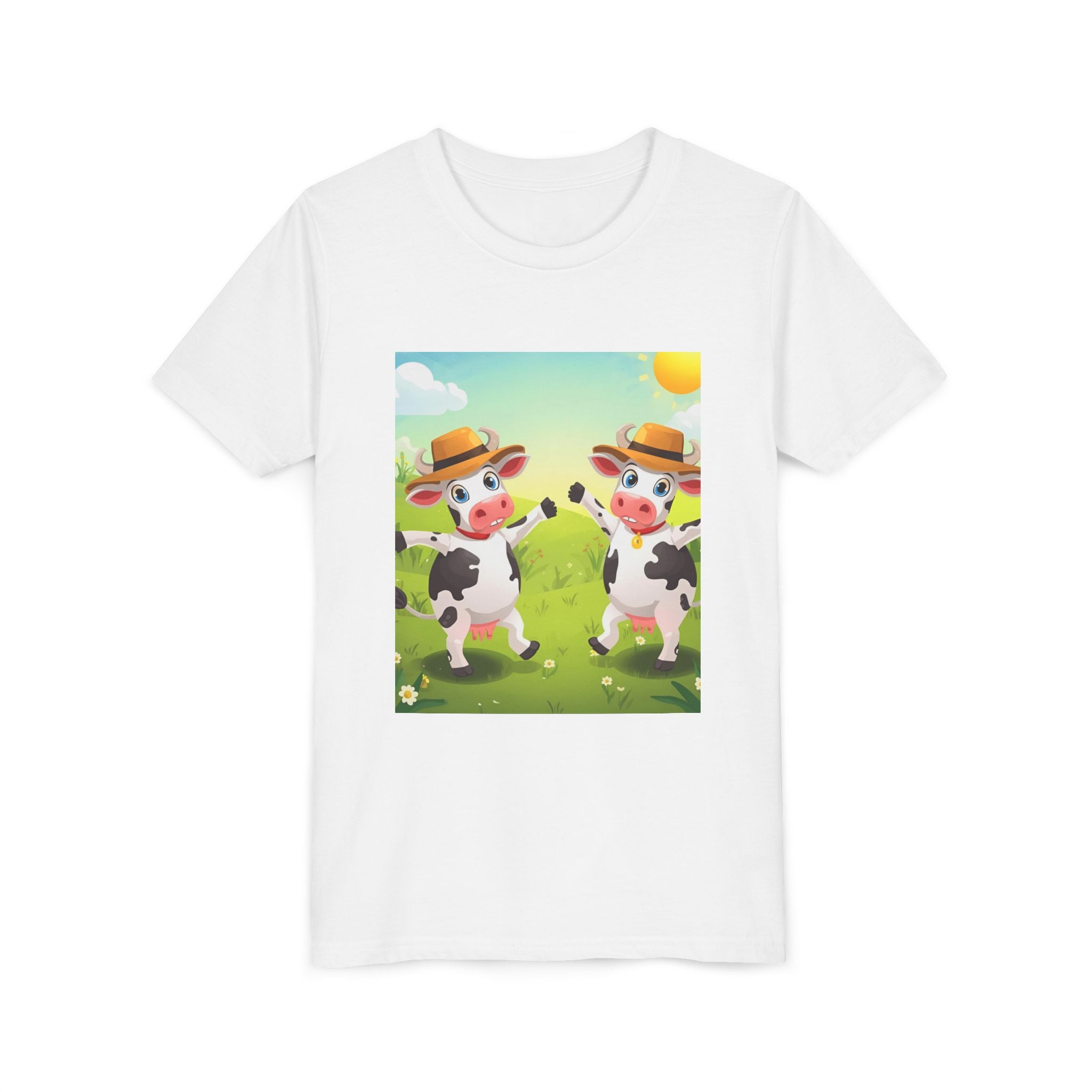 Cute Cow Fun Farm Youth Short Sleeve Tee