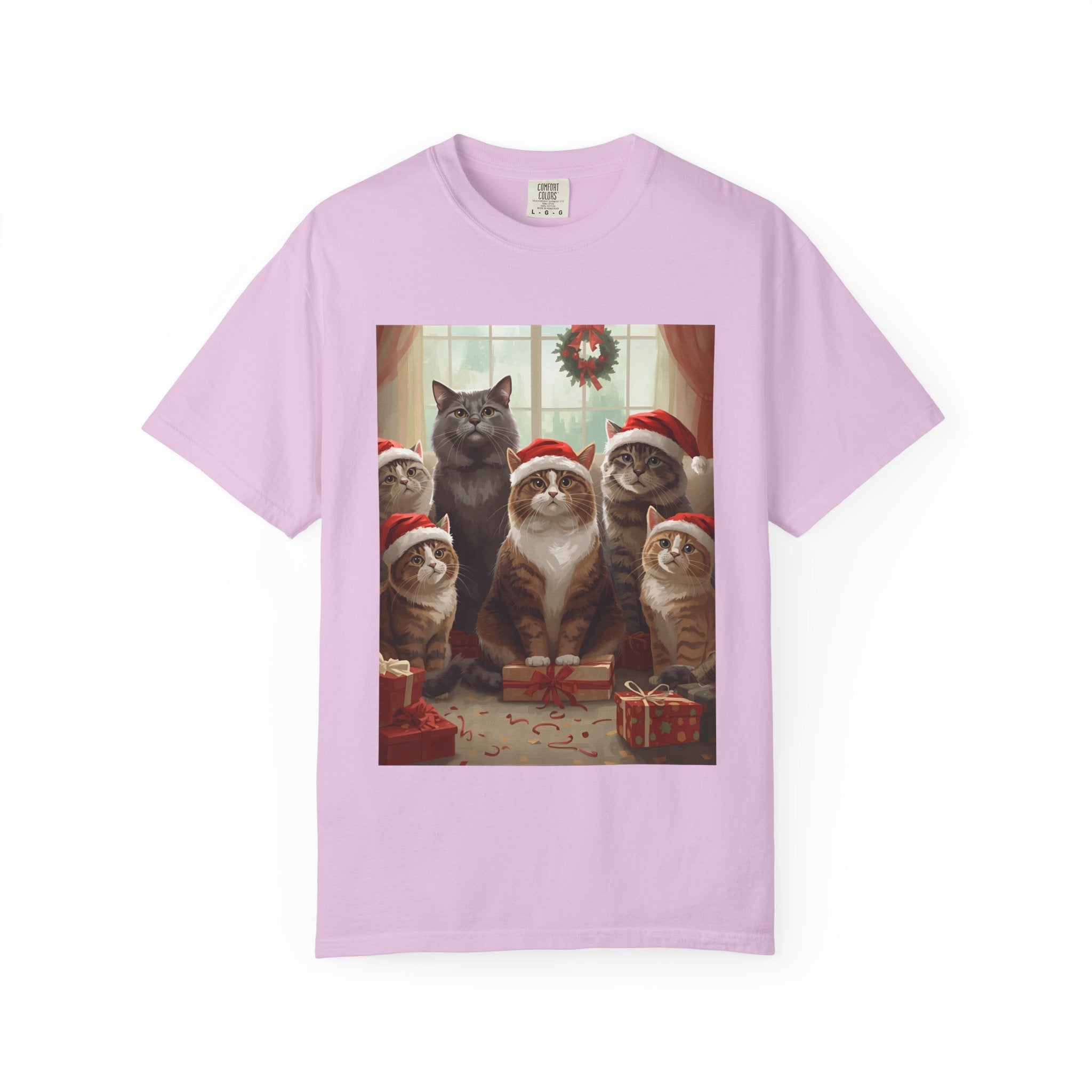 Cute Festive Christmas Holiday Cat T-Shirt, Christmas Gift, Cute Cat Shirt, Unisex Tee, Pet Lover Gift, Cozy Winter Style