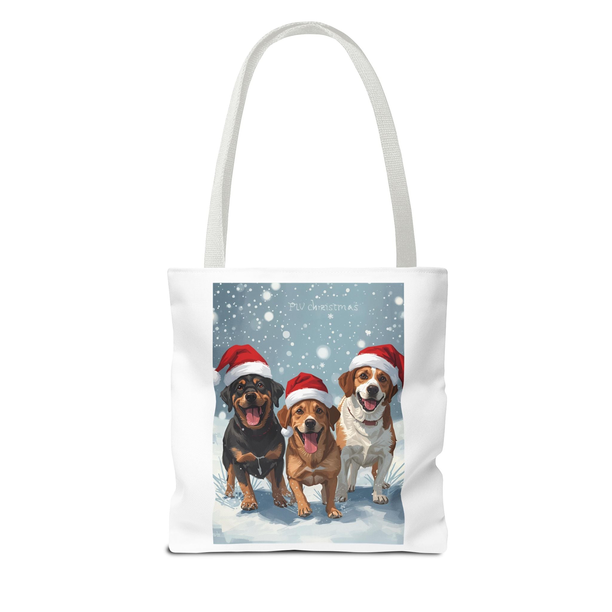 Christmas Dogs Tote Bag | Festive Pet Lover Gift, Snowy Holiday Shopping, Cute Animal Tote, Winter Accessory, Gift for Dog Owners