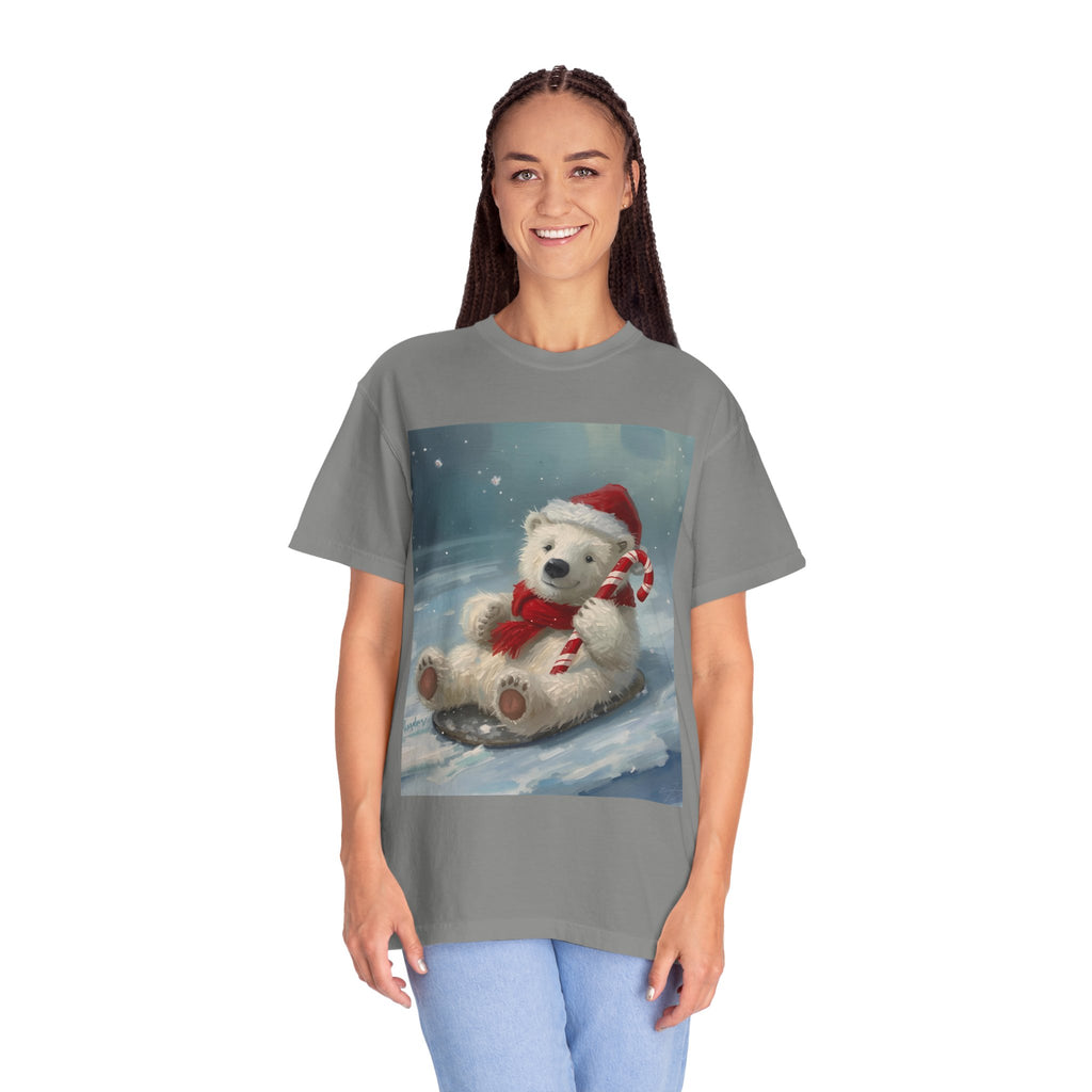 Cozy Christmas Bear T-Shirt, Winter Apparel, Holiday Gift, Family Matching Tee, Cute Polar Bear Design, Festive Outfit