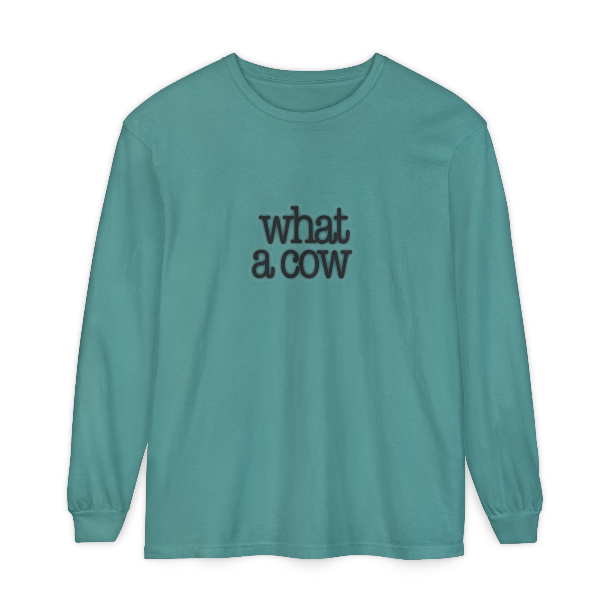What A Cow Unisex Garment-dyed Long Sleeve T-Shirt