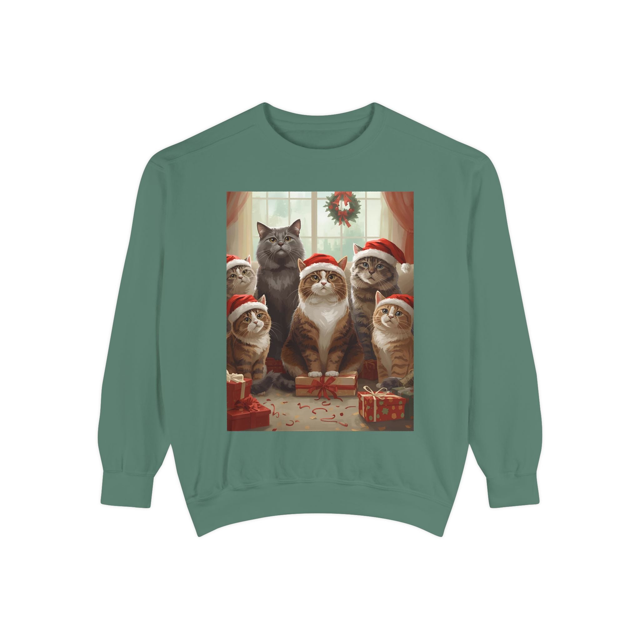Cozy Holiday Cat Sweatshirt, Festive Sweatshirt for Cat Lovers, Christmas Gift for Pet Owners, Cute Cat Apparel, Winter Wardrobe Essential