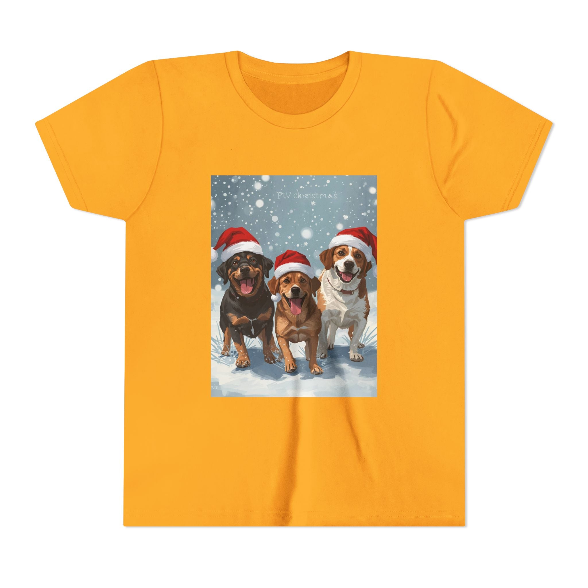 Cute Christmas Dogs Youth Short Sleeve Tee