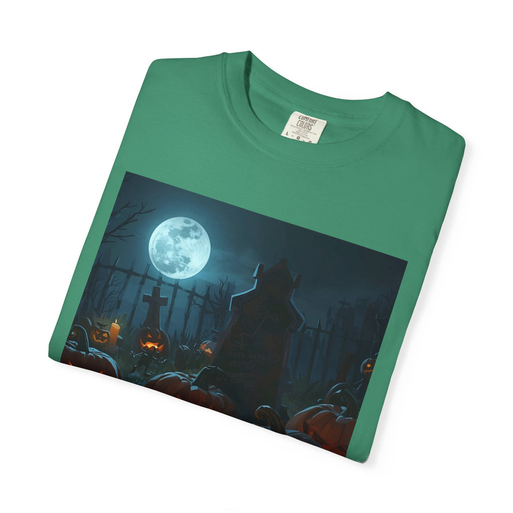 Scary Halloween Pumpkin Unisex Garment-Dyed T-shirt