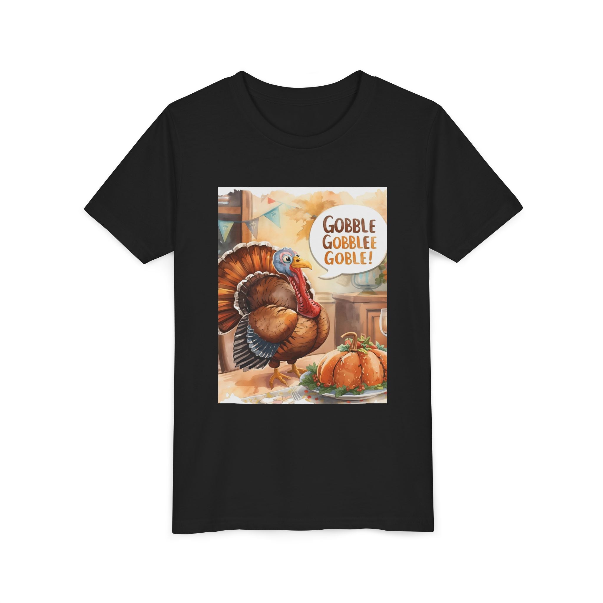 Thanksgiving Turkey Youth Tee, Gobble Gobble Shirt, Kids Thanksgiving Apparel, Fall Celebration Tee, Funny Turkey Shirt