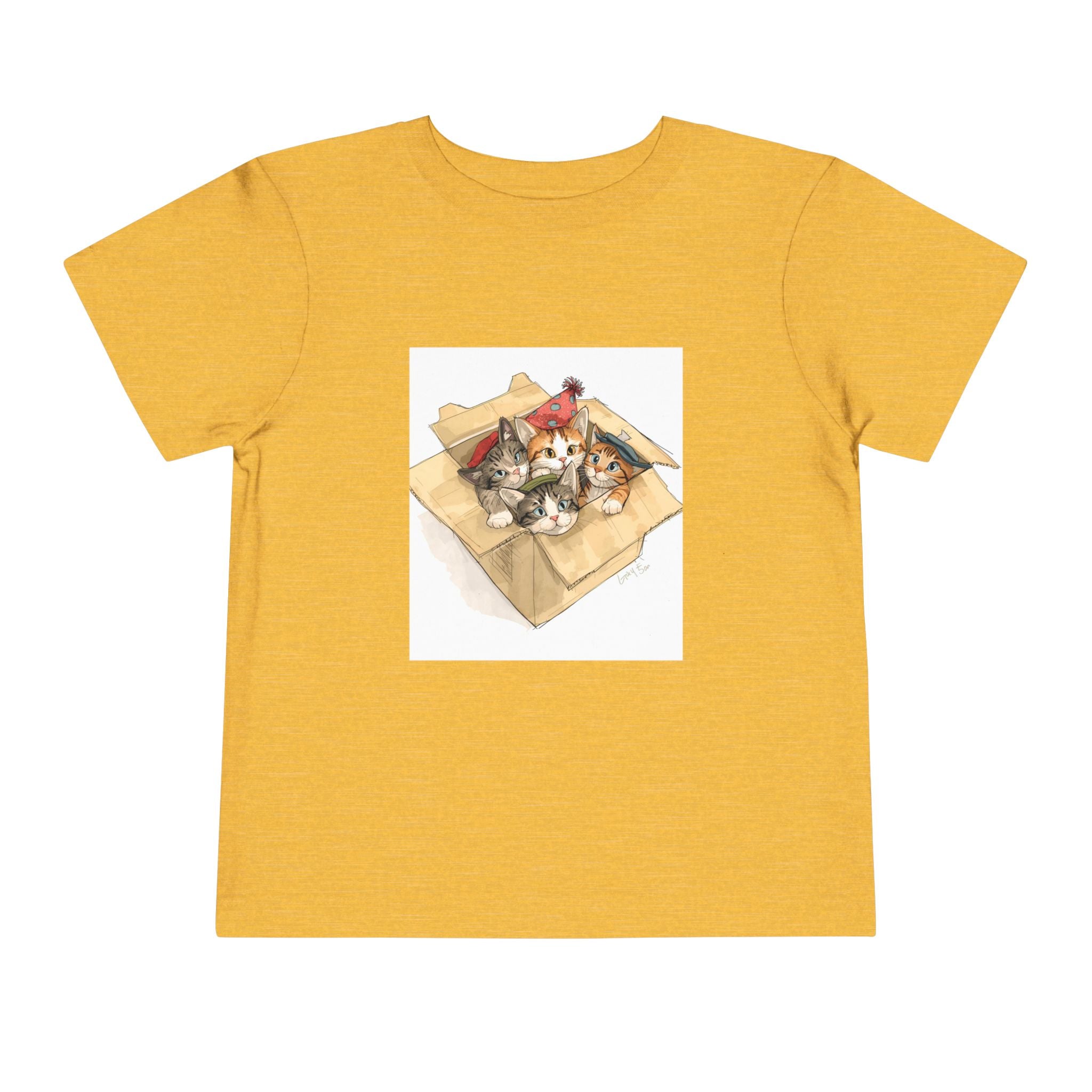 Cute Kittens In Box Toddler Short Sleeve Tee