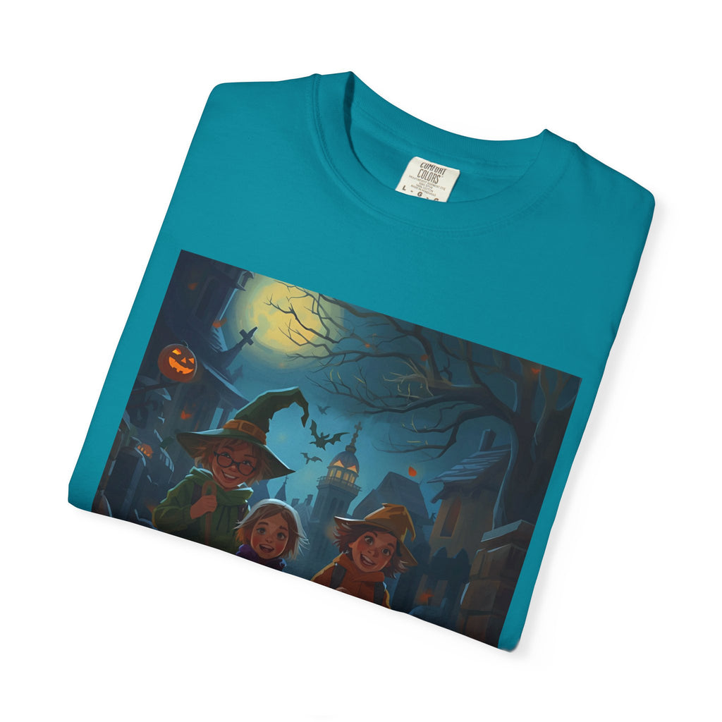 Halloween Kids T-Shirt, Spooky Season Shirt, Unisex Garment-Dyed Tee, Witch Costume Top, October Fest Apparel, Trick or Treat Shirt