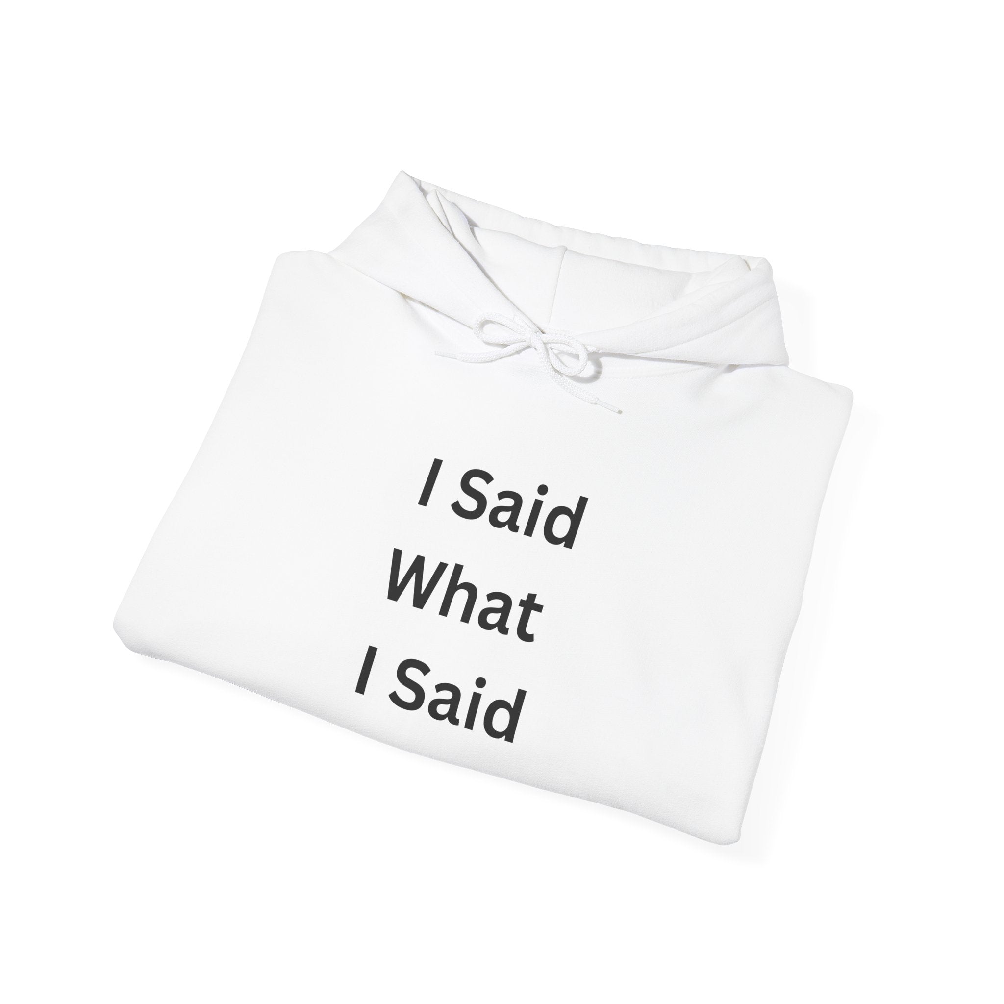 I Said What I Said Hoodie - Unisex Heavy Blend™ Sweatshirt, Motivational Quote Hoodie, Casual Wear, Gift for Friends, Cozy Style