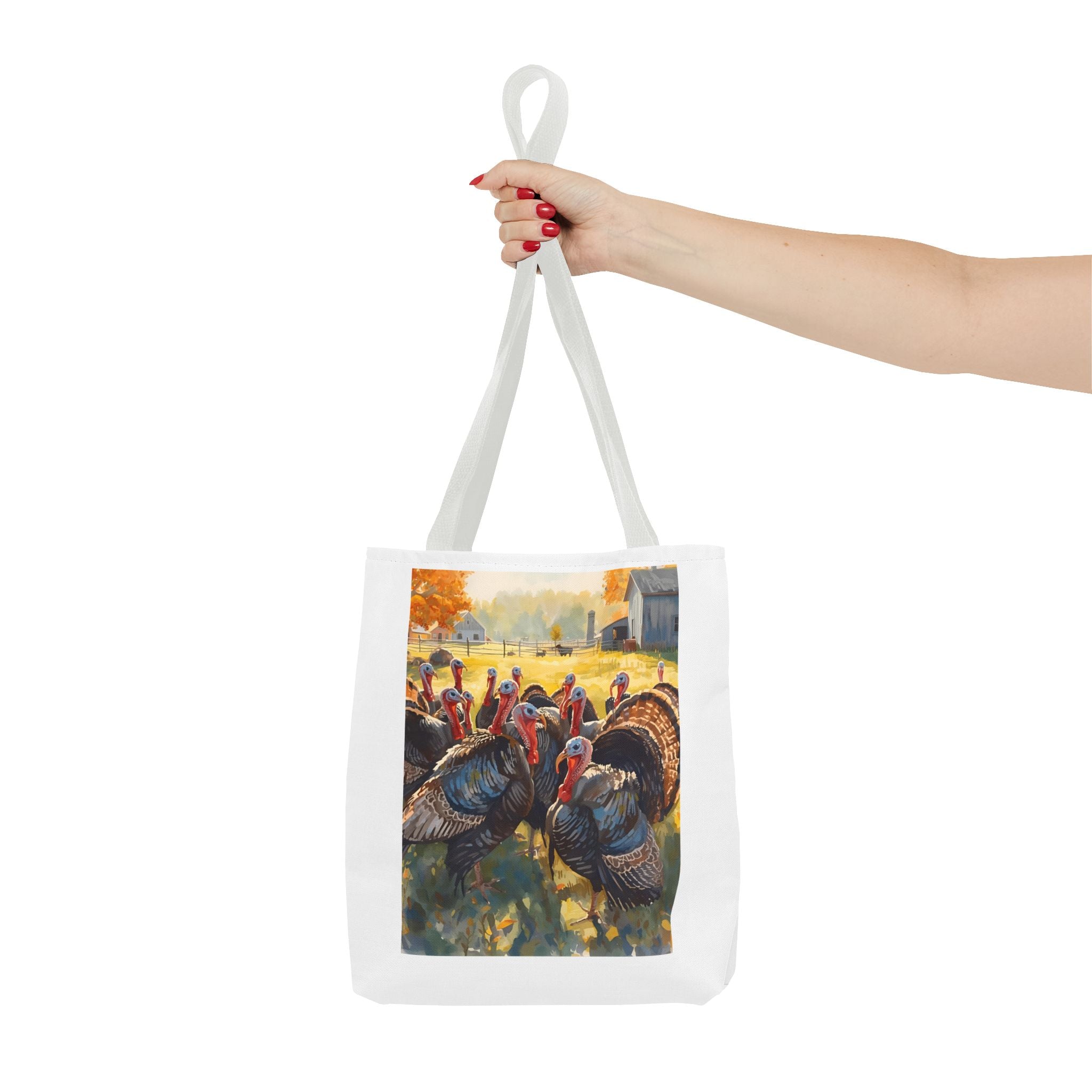 Thanksgiving Turkey Tote Bag, Fall Harvest Bags, Floral Market Bag, Reusable Eco-Friendly Carry-All, Holiday Gift for Turkey Lovers