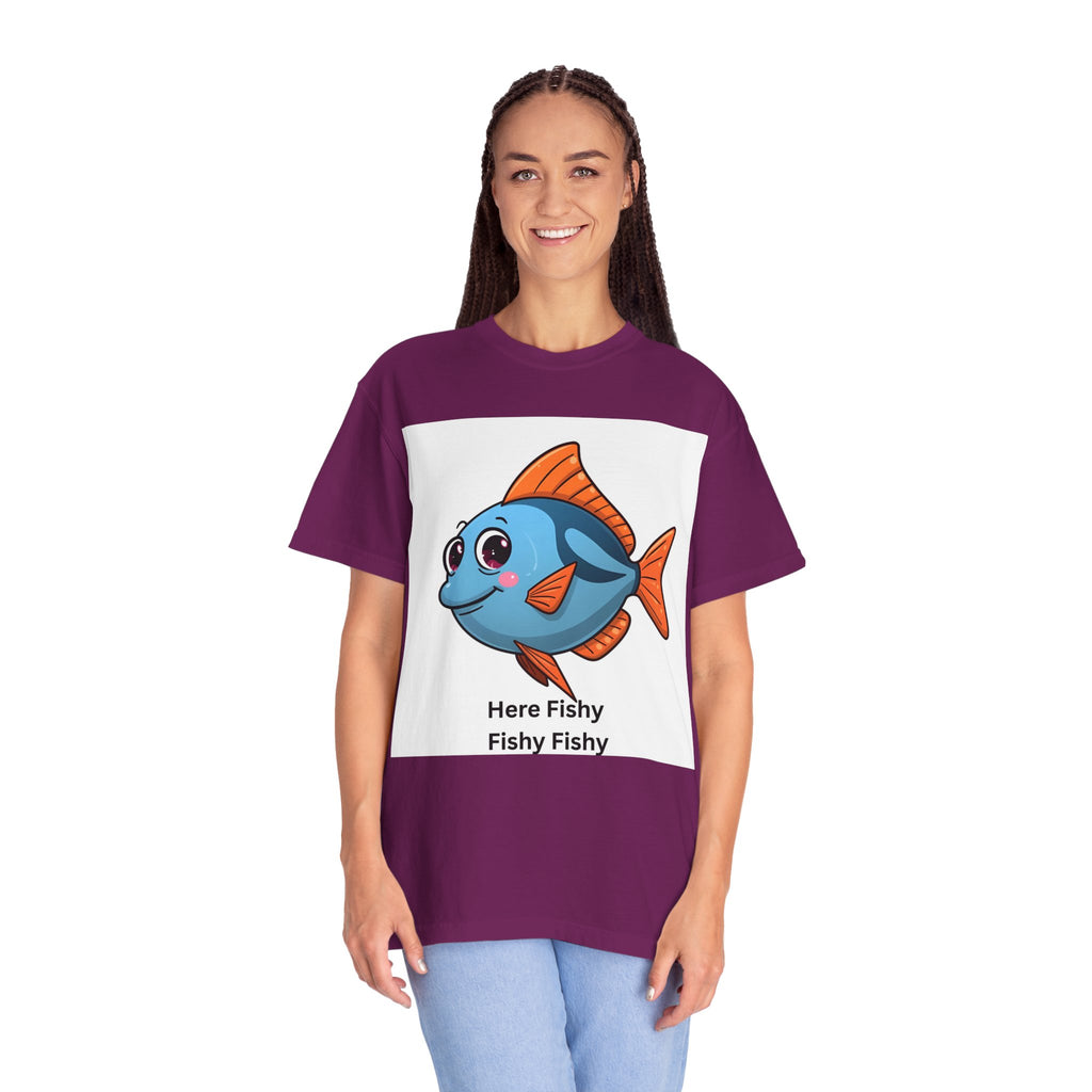 Here Fishy Fishy Fishy Unisex Garment-Dyed T-shirt