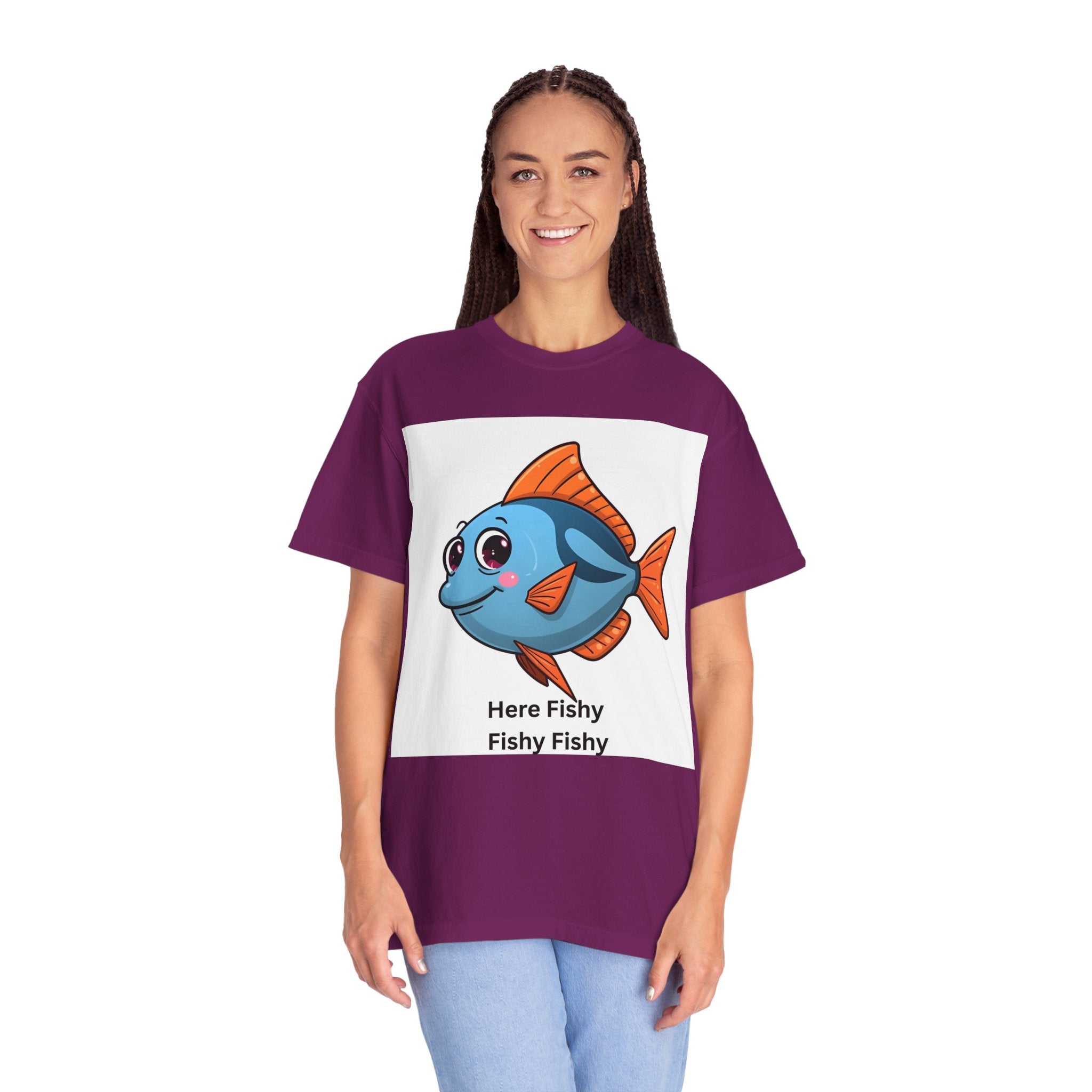 Here Fishy Fishy Fishy Unisex Garment-Dyed T-shirt