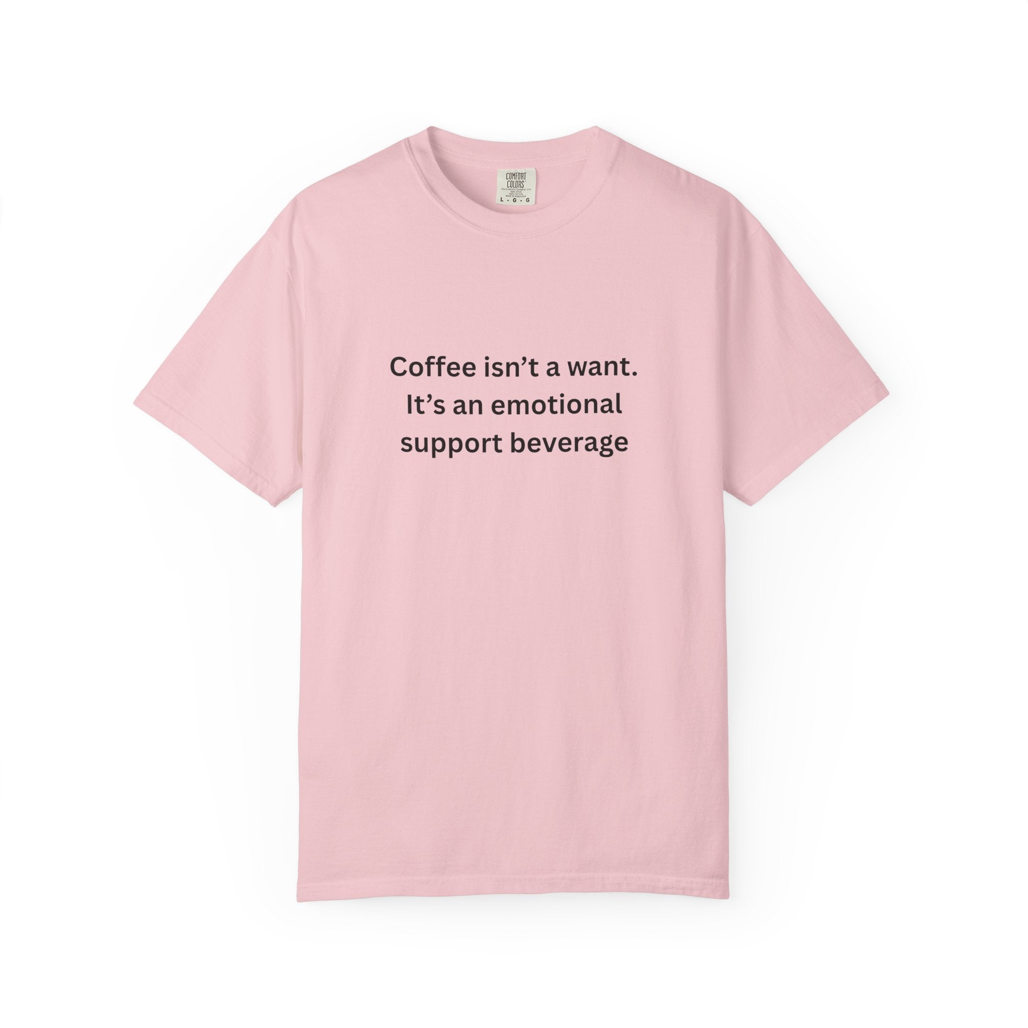Coffee Support Unisex T-shirt, Emotional Support Beverage Tee, Gift for Coffee Lovers, Casual Wear, Funny Coffee Shirt