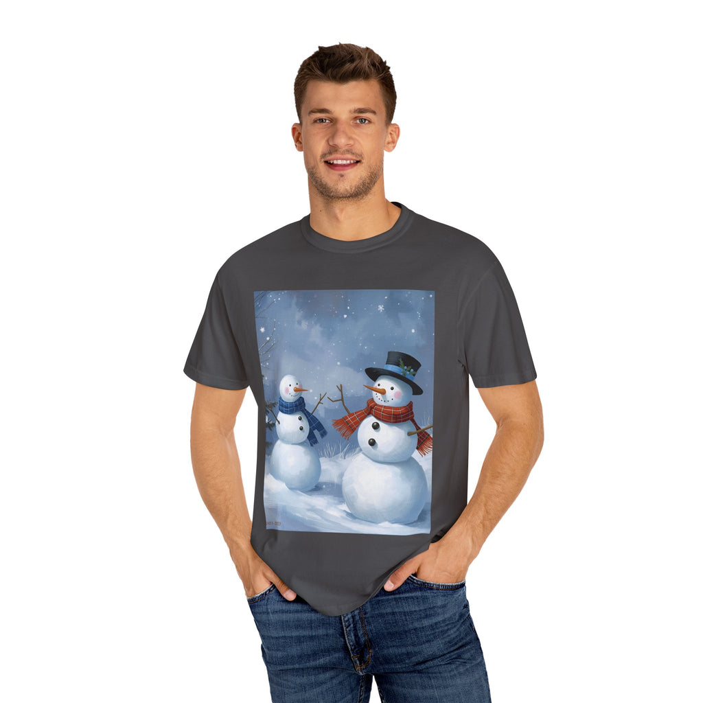 Christmas Snowman Family T-Shirt, Holiday Gift, Cozy Tee, Unisex Snowman Shirt, Festive Apparel, Winter Celebration Wear