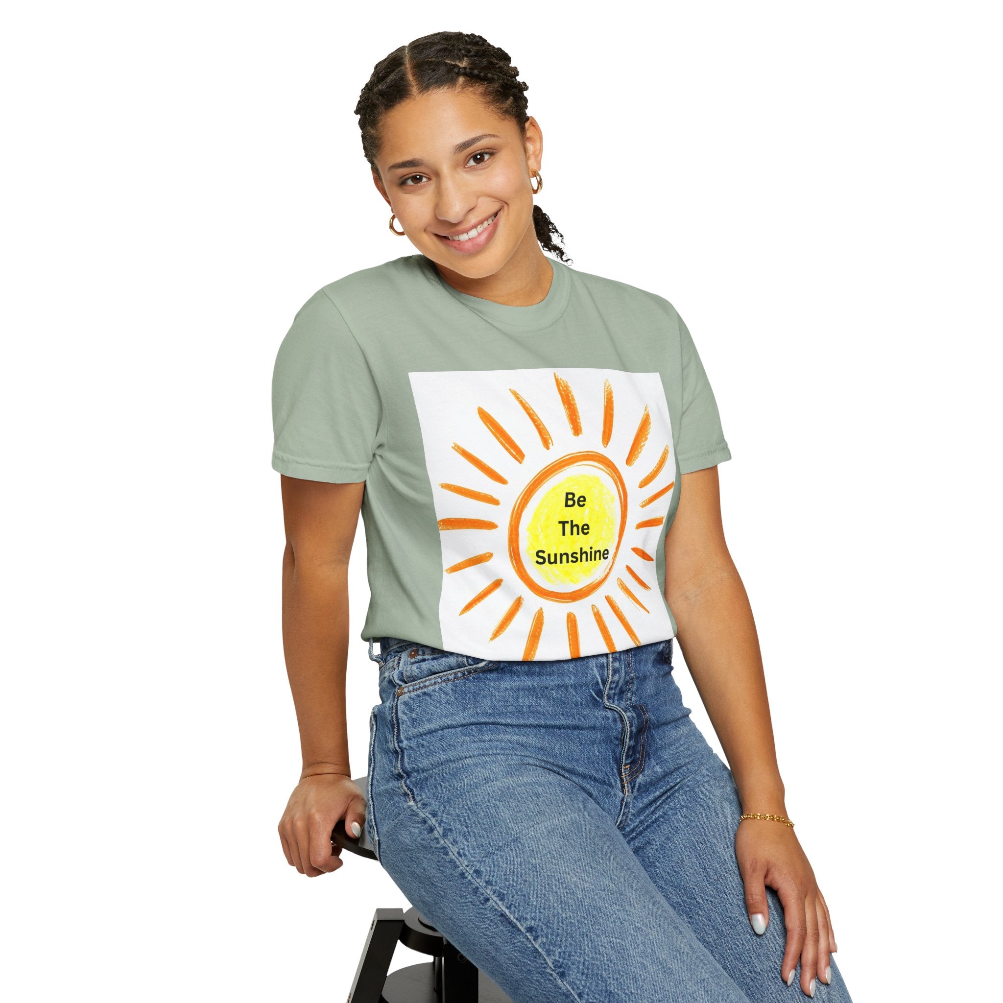 Be The Sunshine Graphic Tee - Unisex Garment-Dyed T-shirt, Positive Vibes T-Shirt, Summer Shirt, Gift for Friends, Motivational Apparel