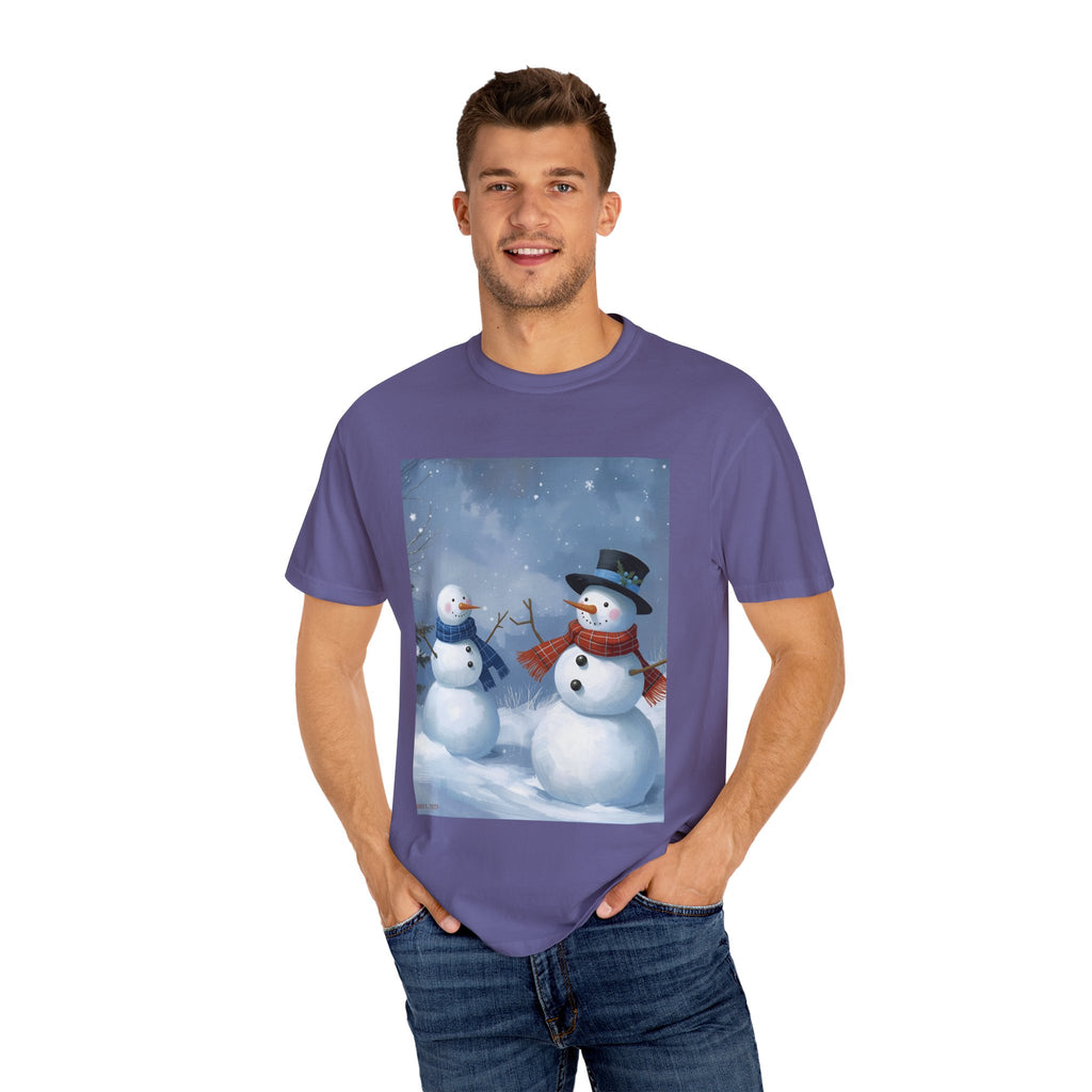 Christmas Snowman Family T-Shirt, Unisex Graphic Tee, Holiday Gift, Winter Apparel, Cozy Casual Wear, Christmas T-Shirt
