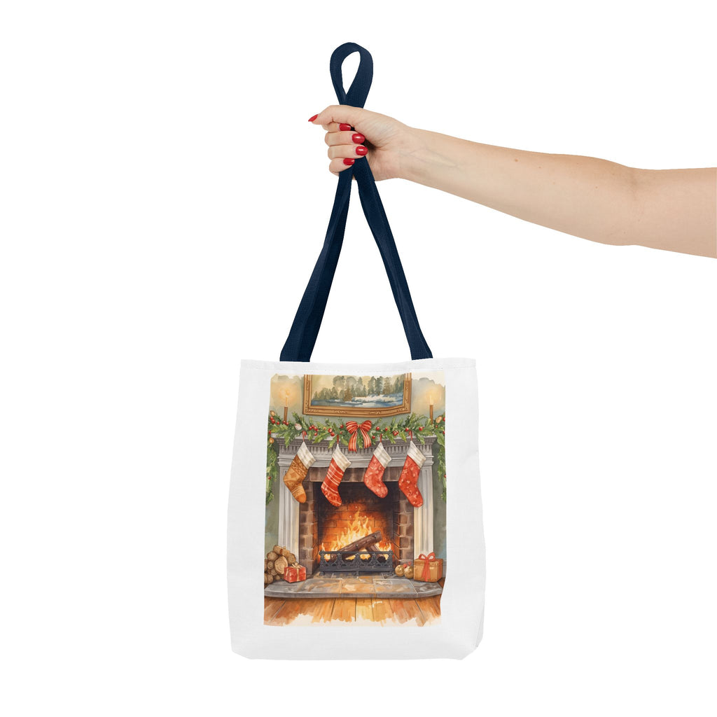 Christmas Stocking Fireplace Tote Bag (AOP)