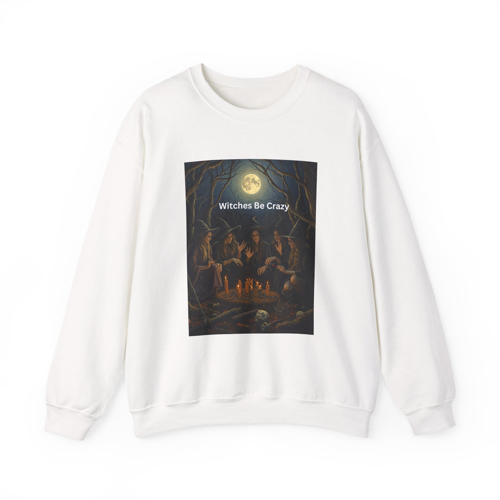 Spooky Halloween Witches Be Crazy Crewneck Sweatshirt, Cozy Halloween Apparel, Unisex Fall Fashion, Witchy Gifts, Casual Everyday Wear