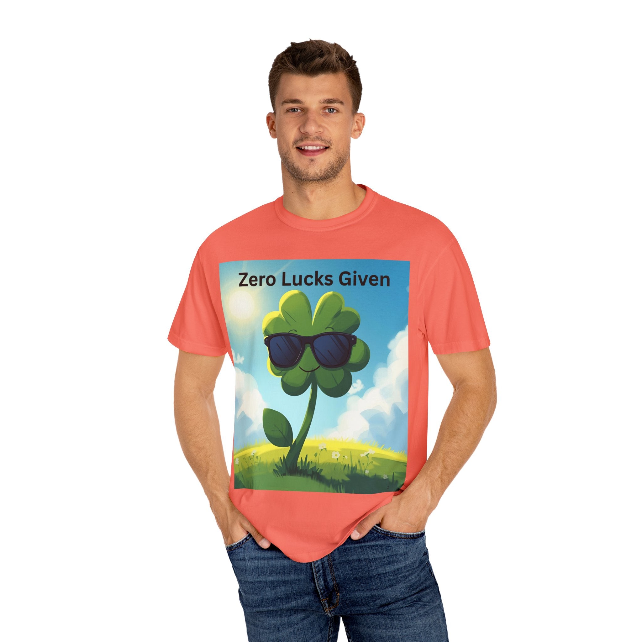 Zero Lucks Given T-Shirt, Funny Unisex Tee, Casual Wear, Gift for St. Patrick's Day, Summer Outfit, Funny Quote Shirt