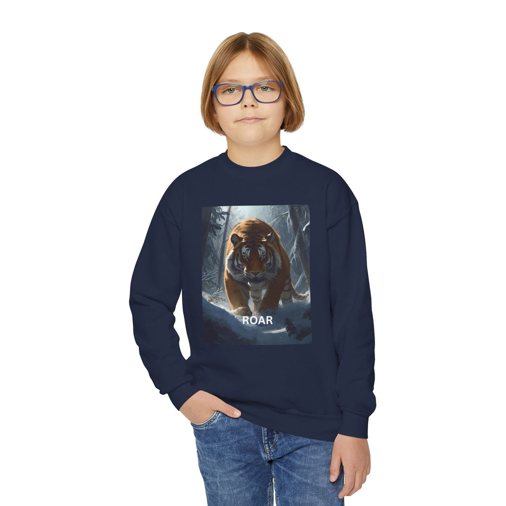 Tiger Roar Snow Youth Crewneck Sweatshirt