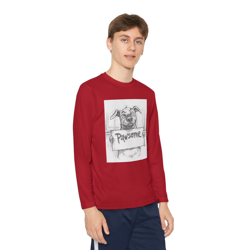 Pawsome Dog Youth Long Sleeve Competitor Tee