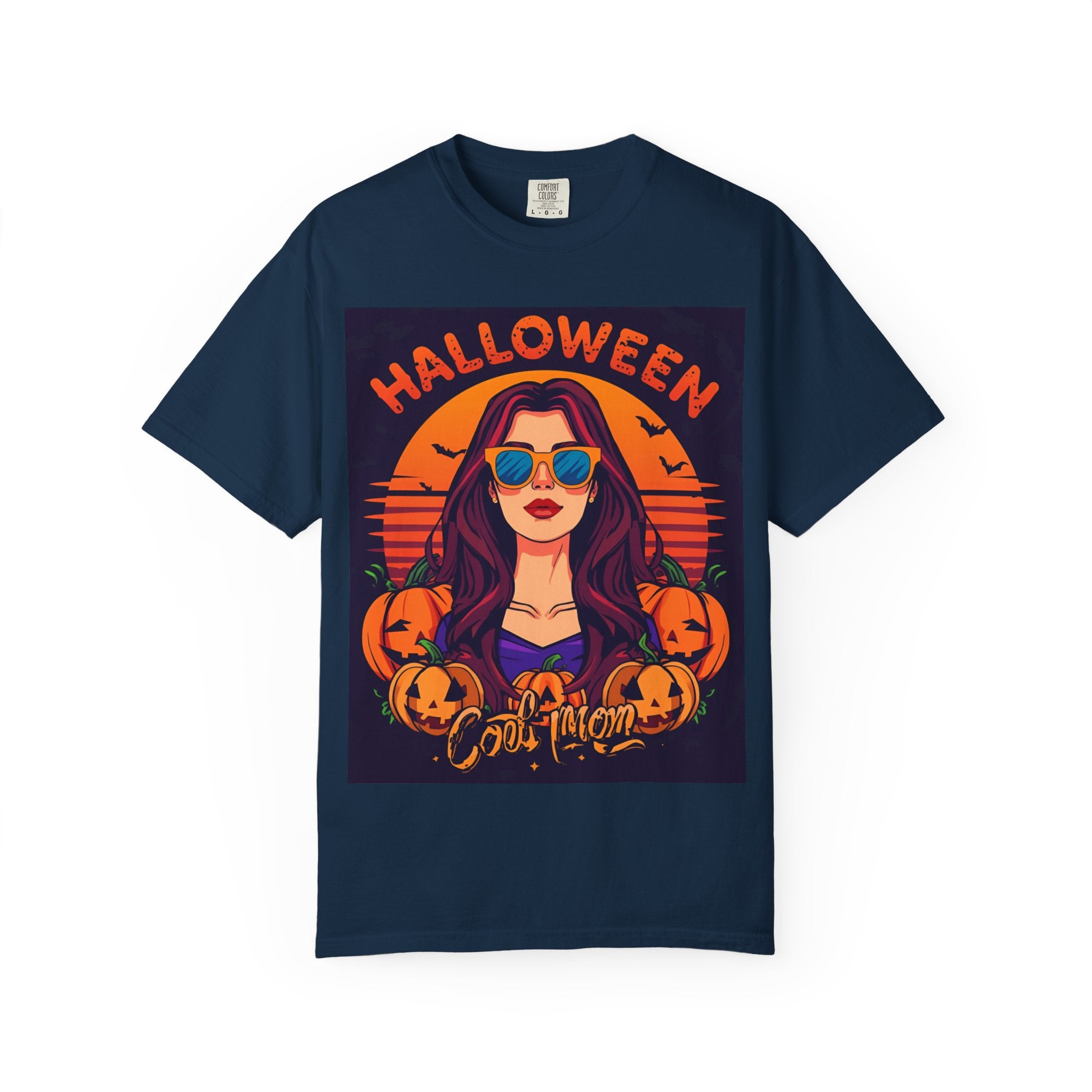 Halloween Cool Mom T-Shirt, Unisex Garment-Dyed Tee, Spooky Season Apparel, Fall Fashion, Halloween Costume Shirt