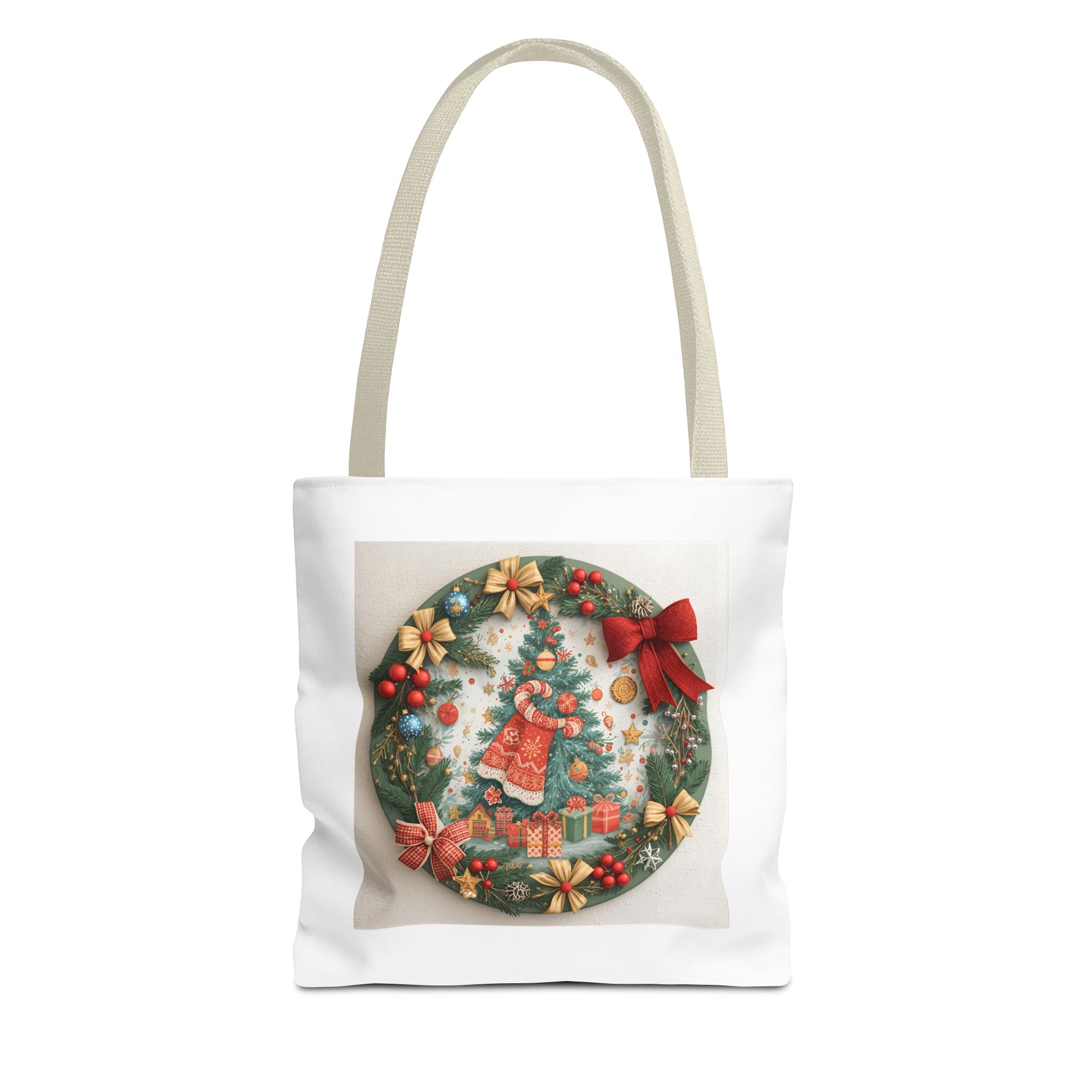Christmas Tote Bag, Festive Holiday Bag, AOP Design, Gift Bag for Her, Reusable Shopping Tote