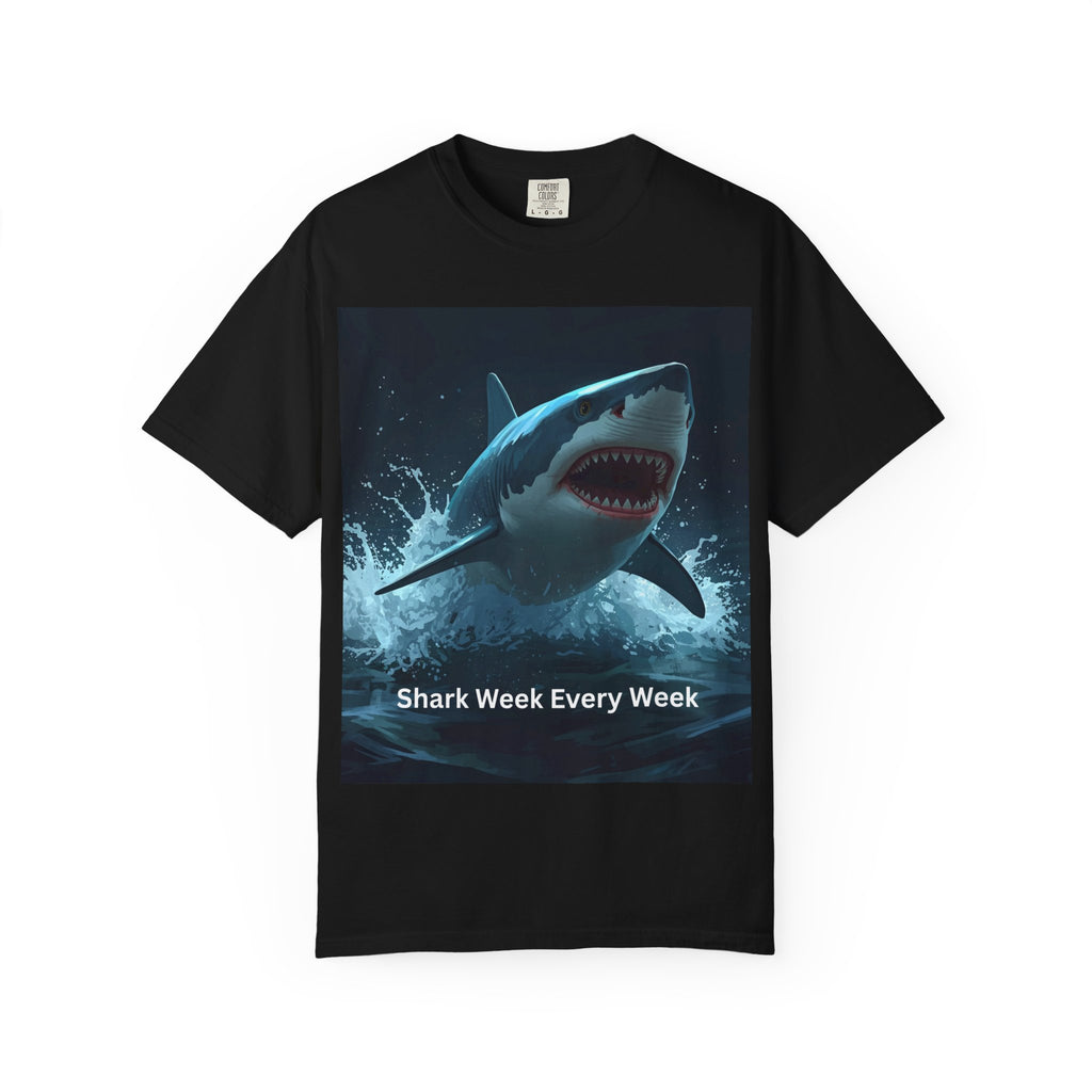 Shark Week T-Shirt, Unisex Casual Tee, Ocean Lover Gift, Summer Apparel, Marine Life Shirt, Beachwear